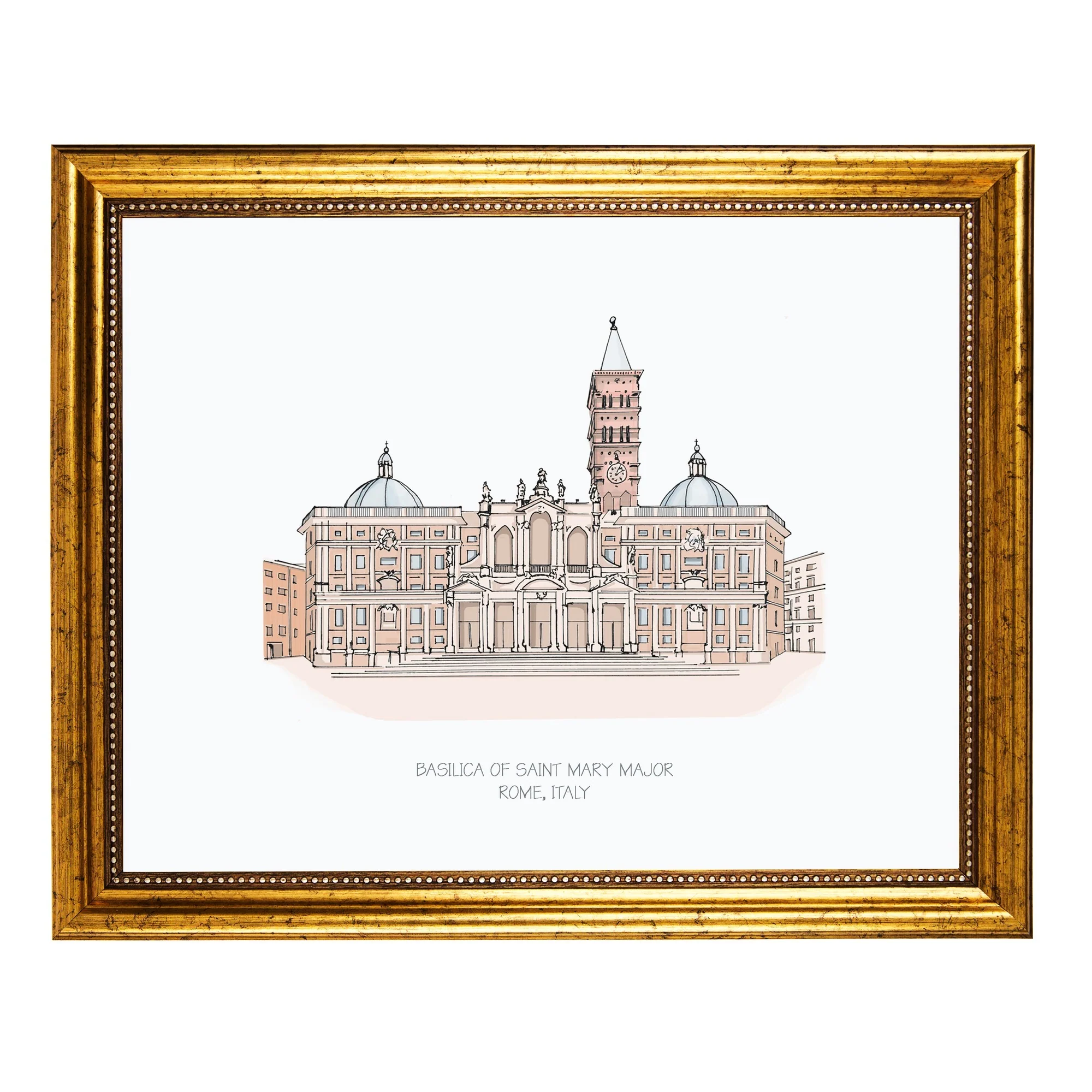 St. Mary Major Basilica Gold Framed Art - 8x10" - Image 2