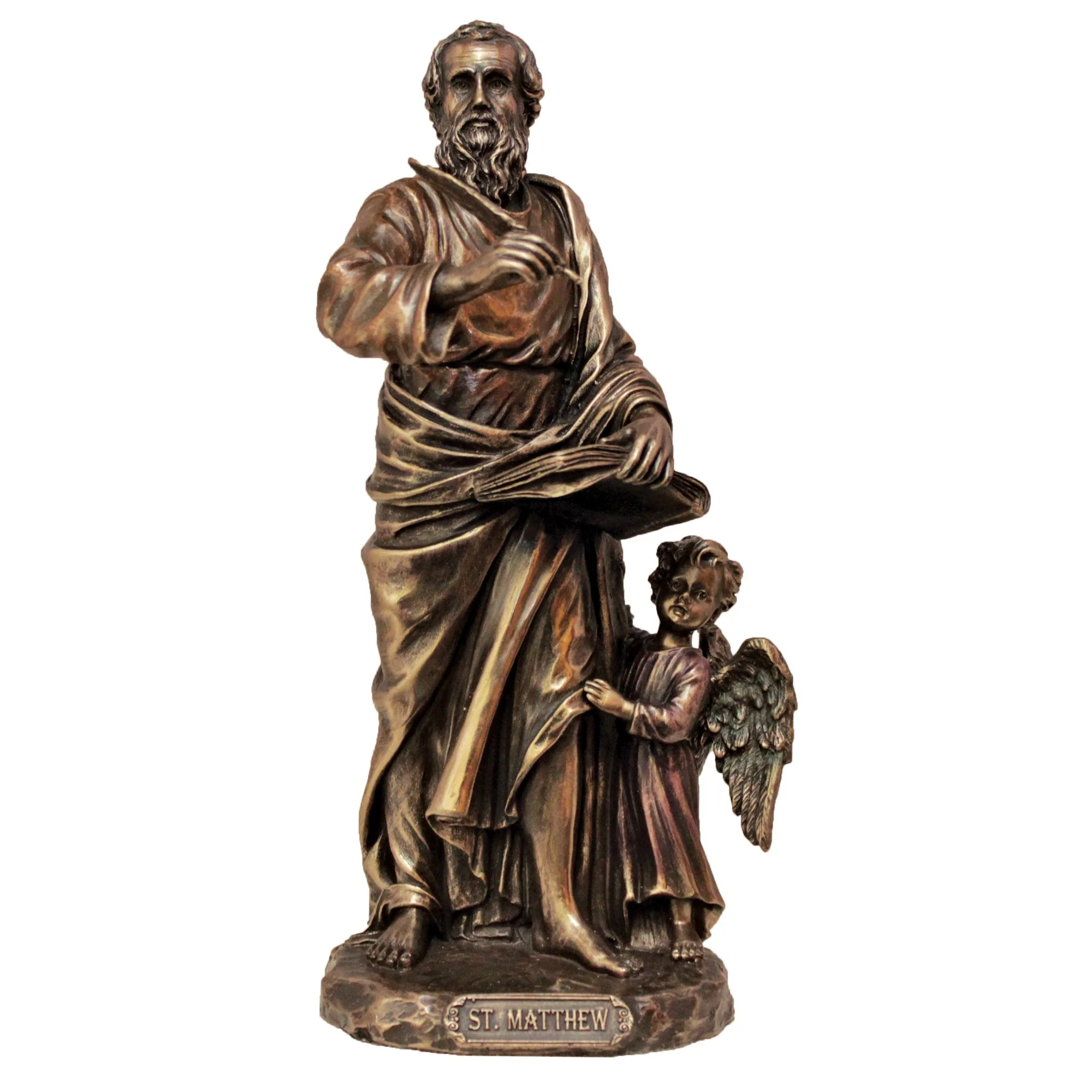 St. Matthew Statue, Bronzed, 8.5" - Image 2