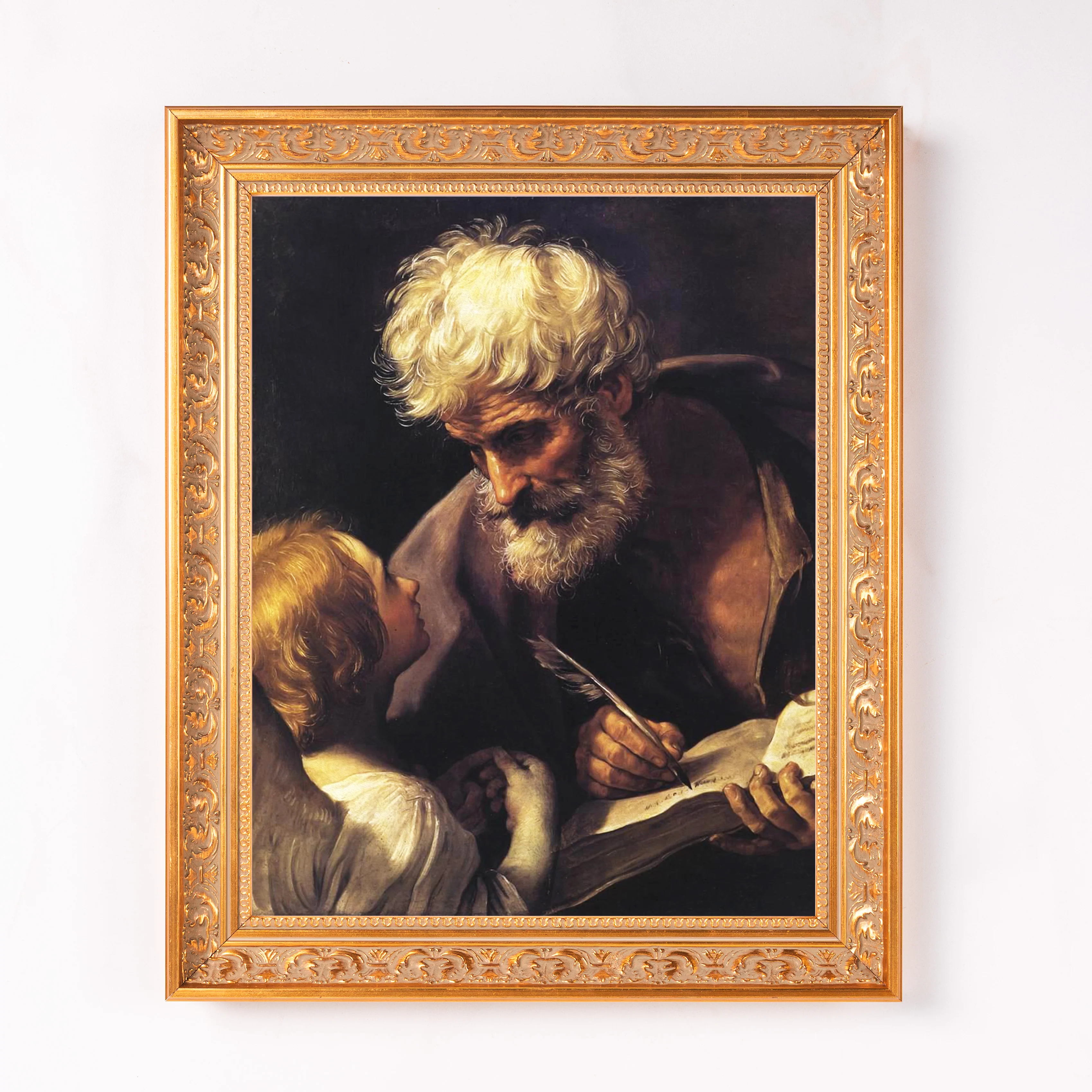 St. Matthew & the Angel Framed Canvas - Sacred Classics Collection - Image 2