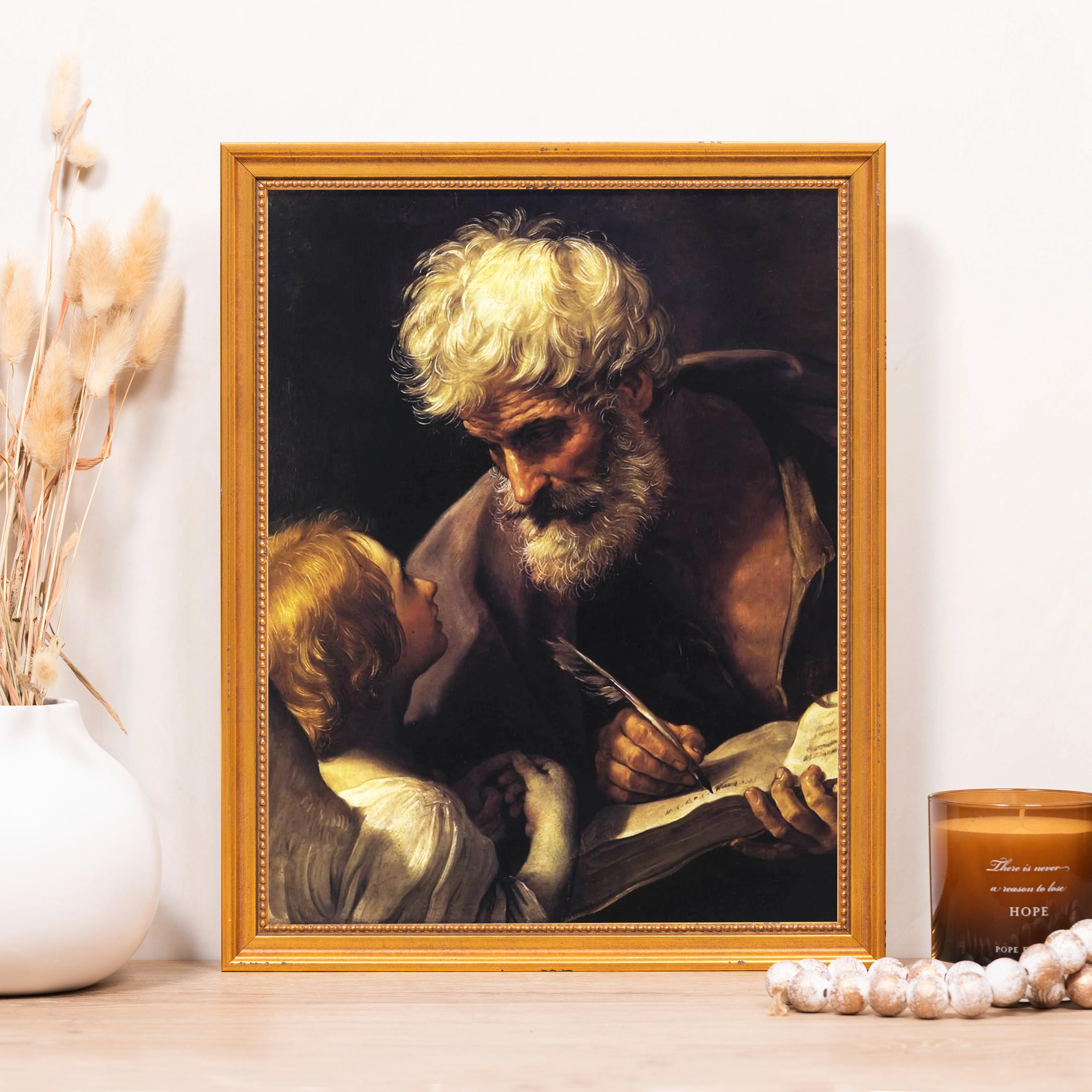St. Matthew & the Angel Framed Canvas - Sacred Classics Collection - Image 4