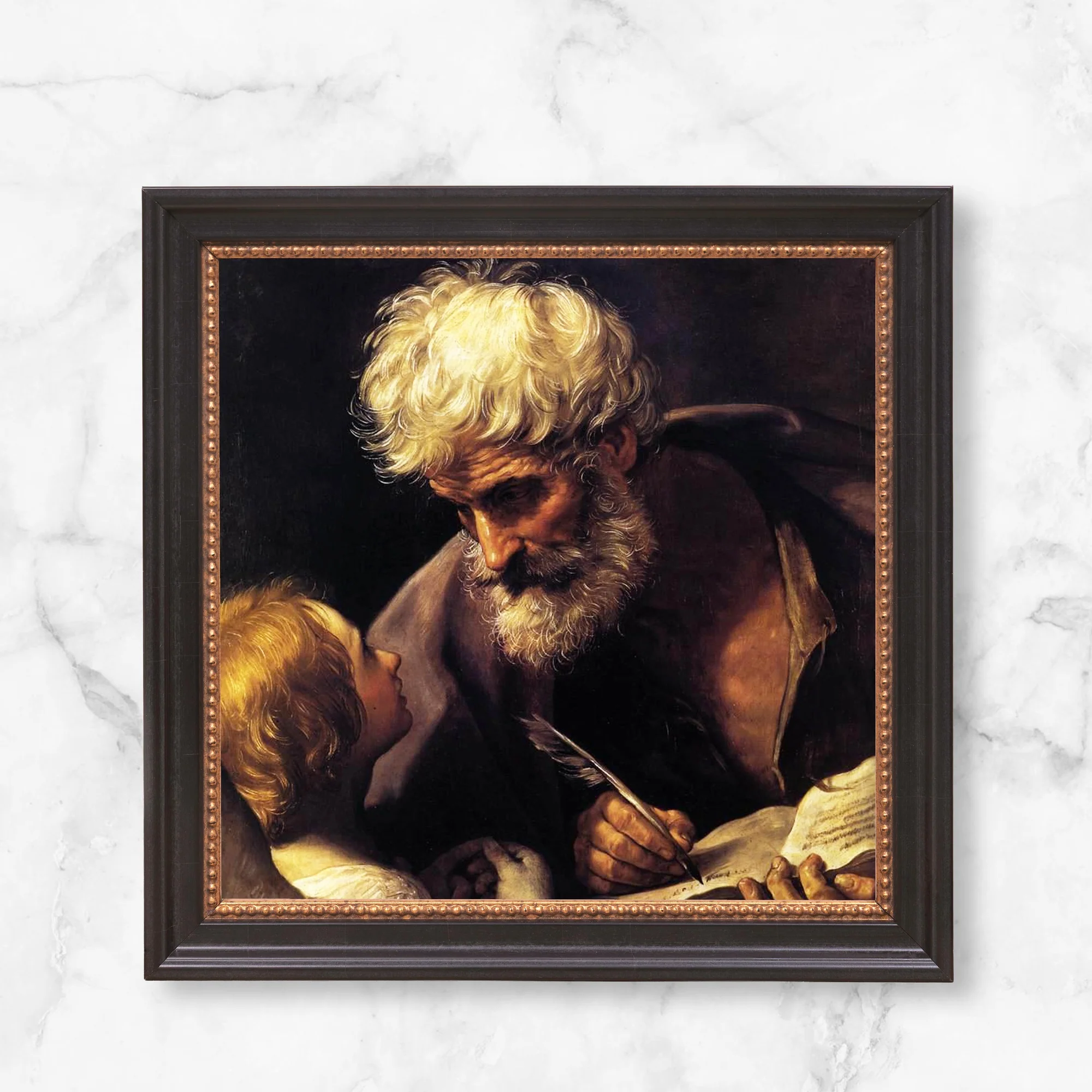 St. Matthew & the Angel Framed Canvas - Sacred Mini Collection - Image 12