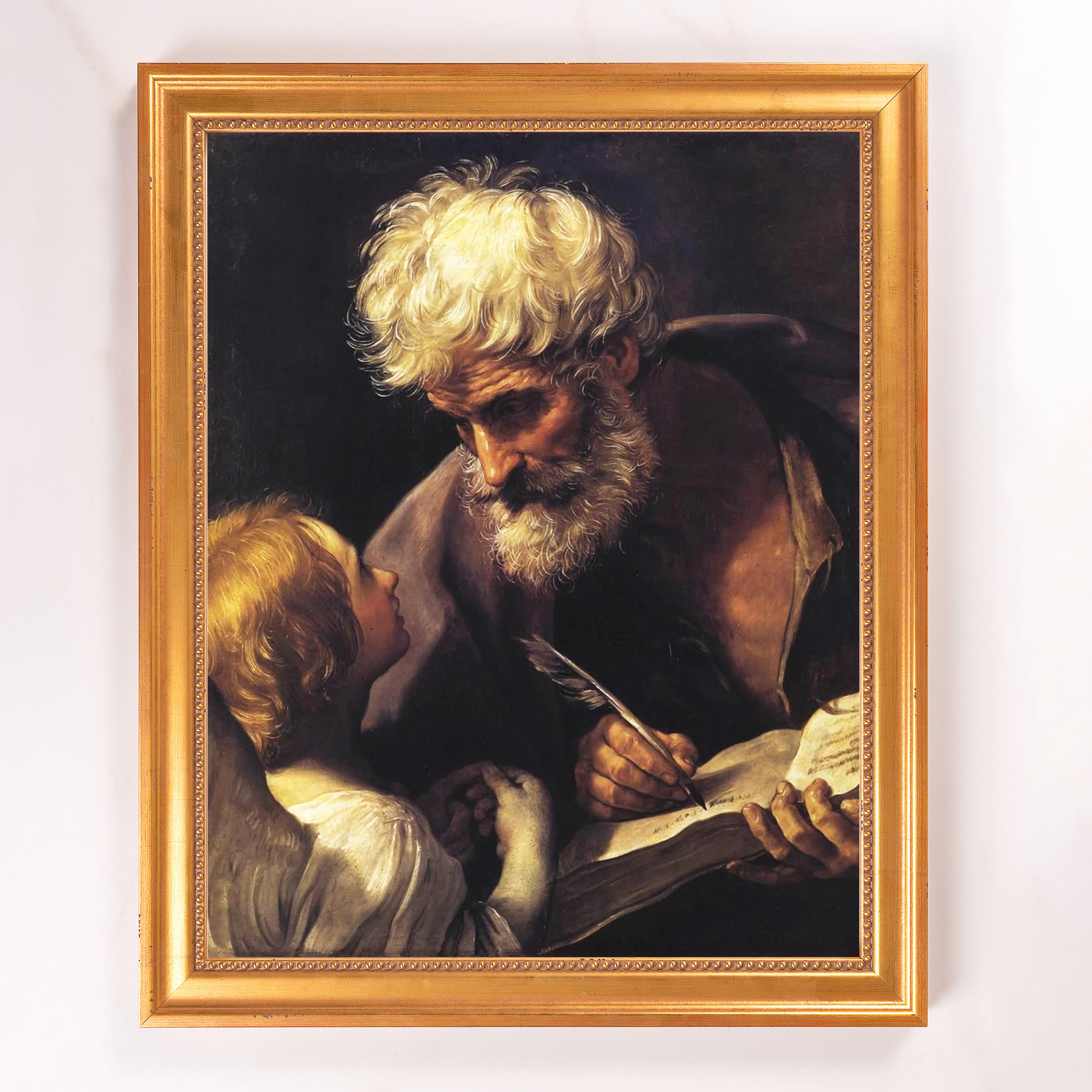 St. Matthew & the Angel Framed Canvas - Sacred Signature Collection - Image 2