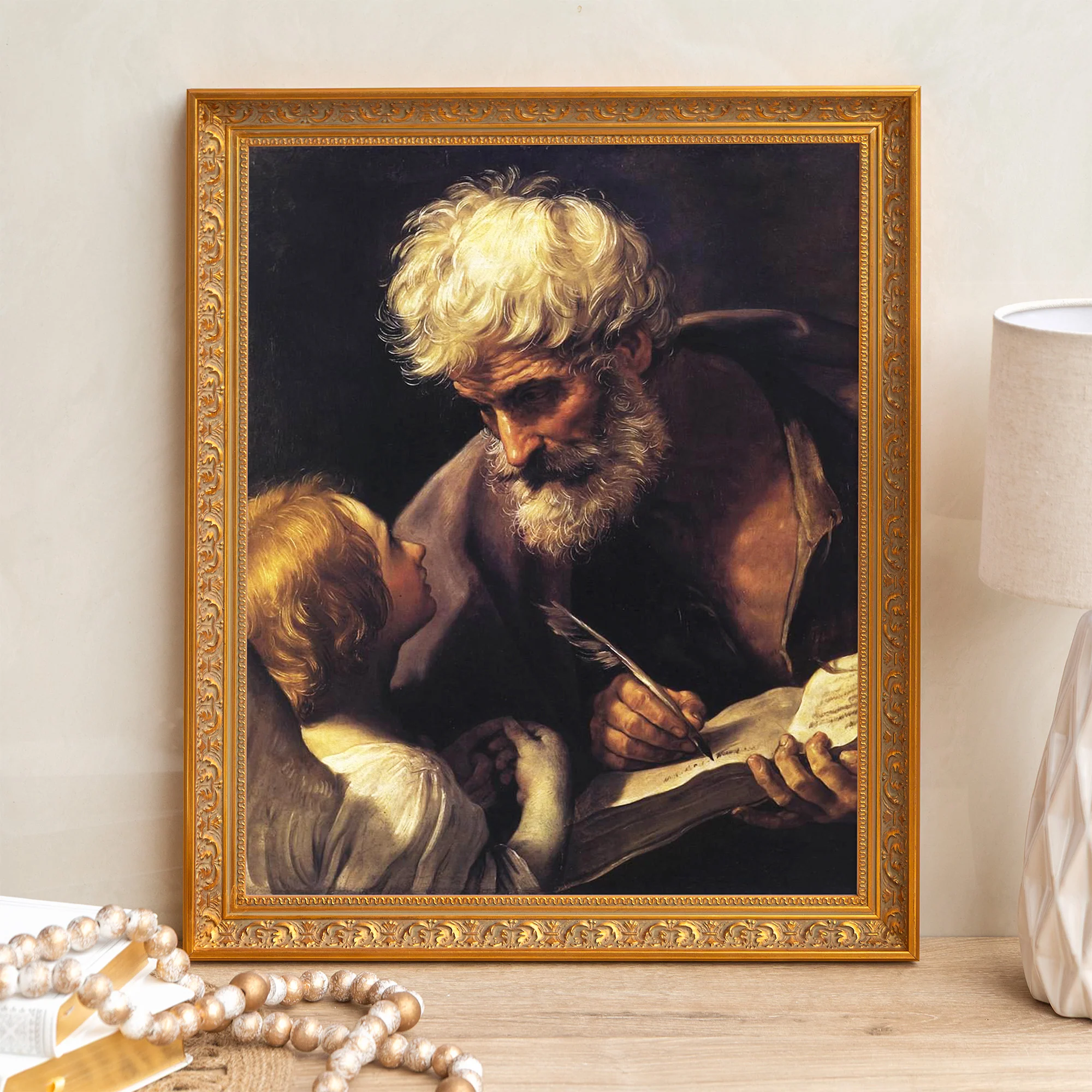 St. Matthew & the Angel Framed Canvas - Sacred Signature Collection - Image 6