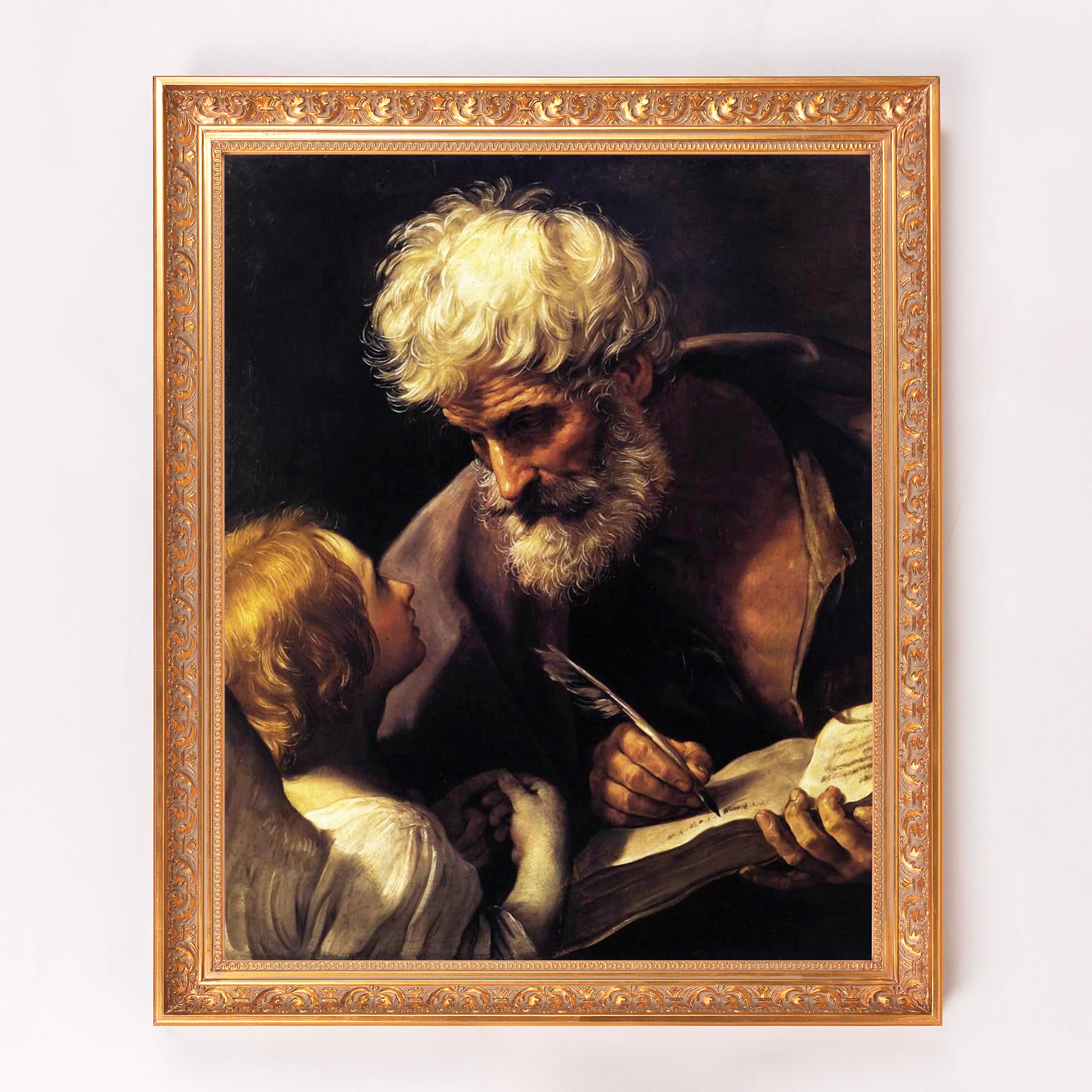St. Matthew & the Angel Framed Canvas - Sacred Signature Collection - Image 7