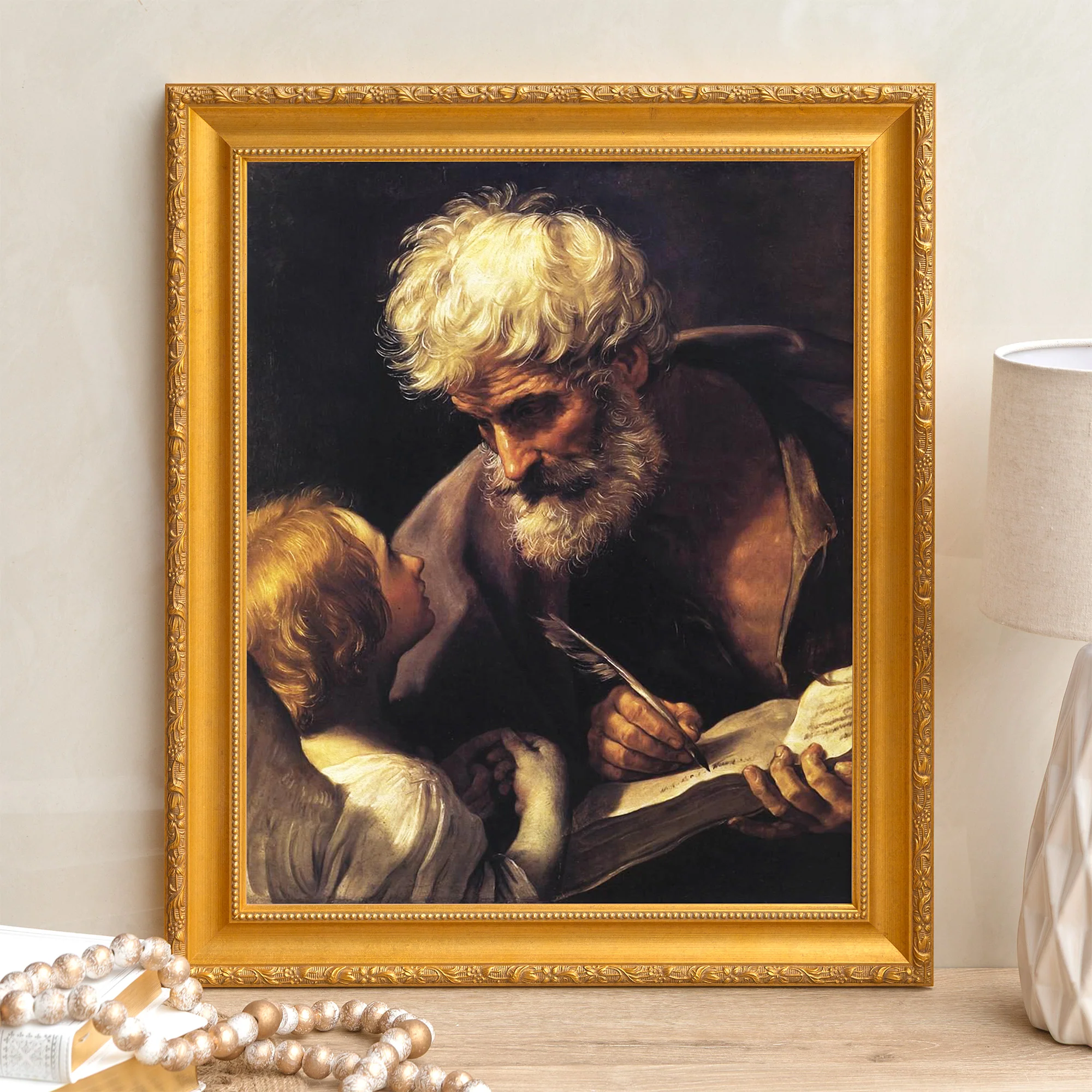 St. Matthew & the Angel Framed Canvas - Sacred Signature Collection - Image 9