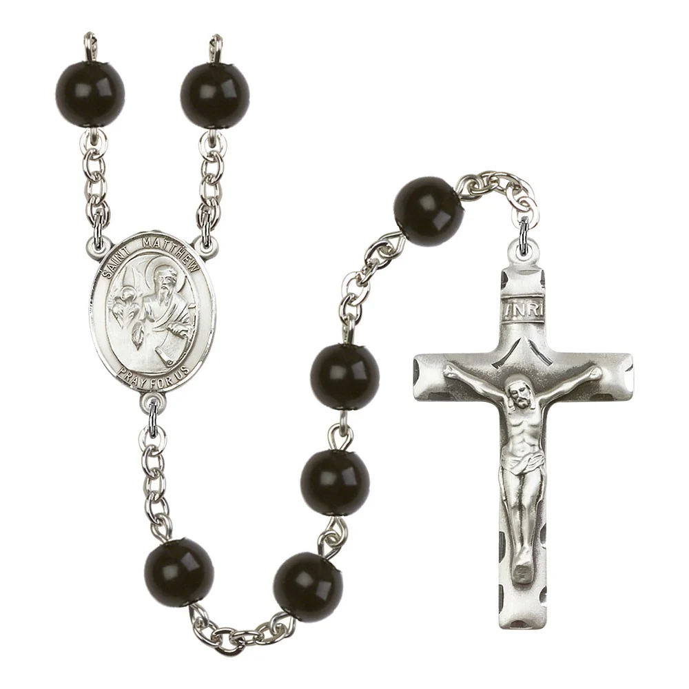 St. Matthew The Apostle 7mm Black Onyx Rosary