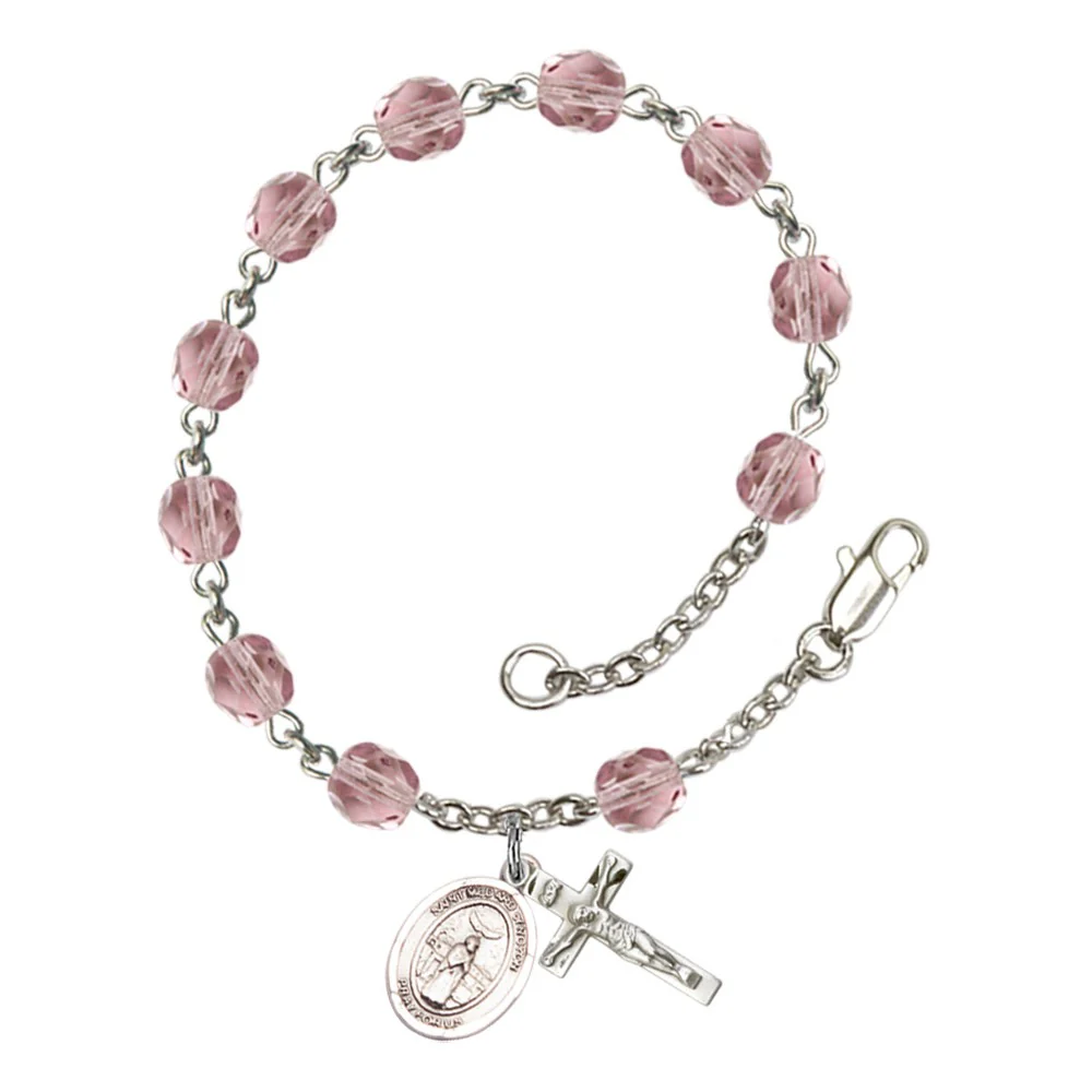 St. Medard Of Noyon 6mm light purple June Rosary Bracelet