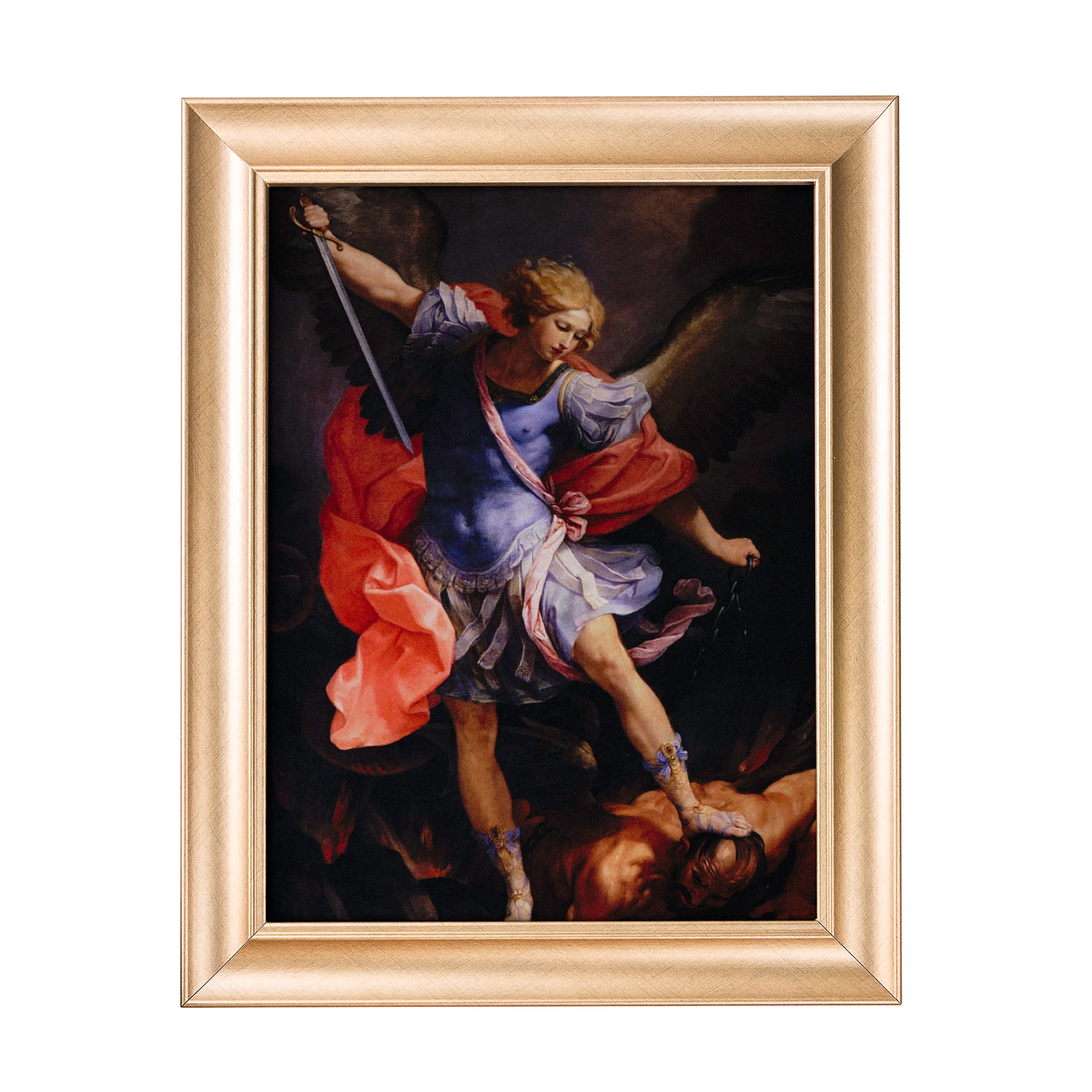 St. Michael Antique Gold Framed Print - Multiple Sizes - Image 4