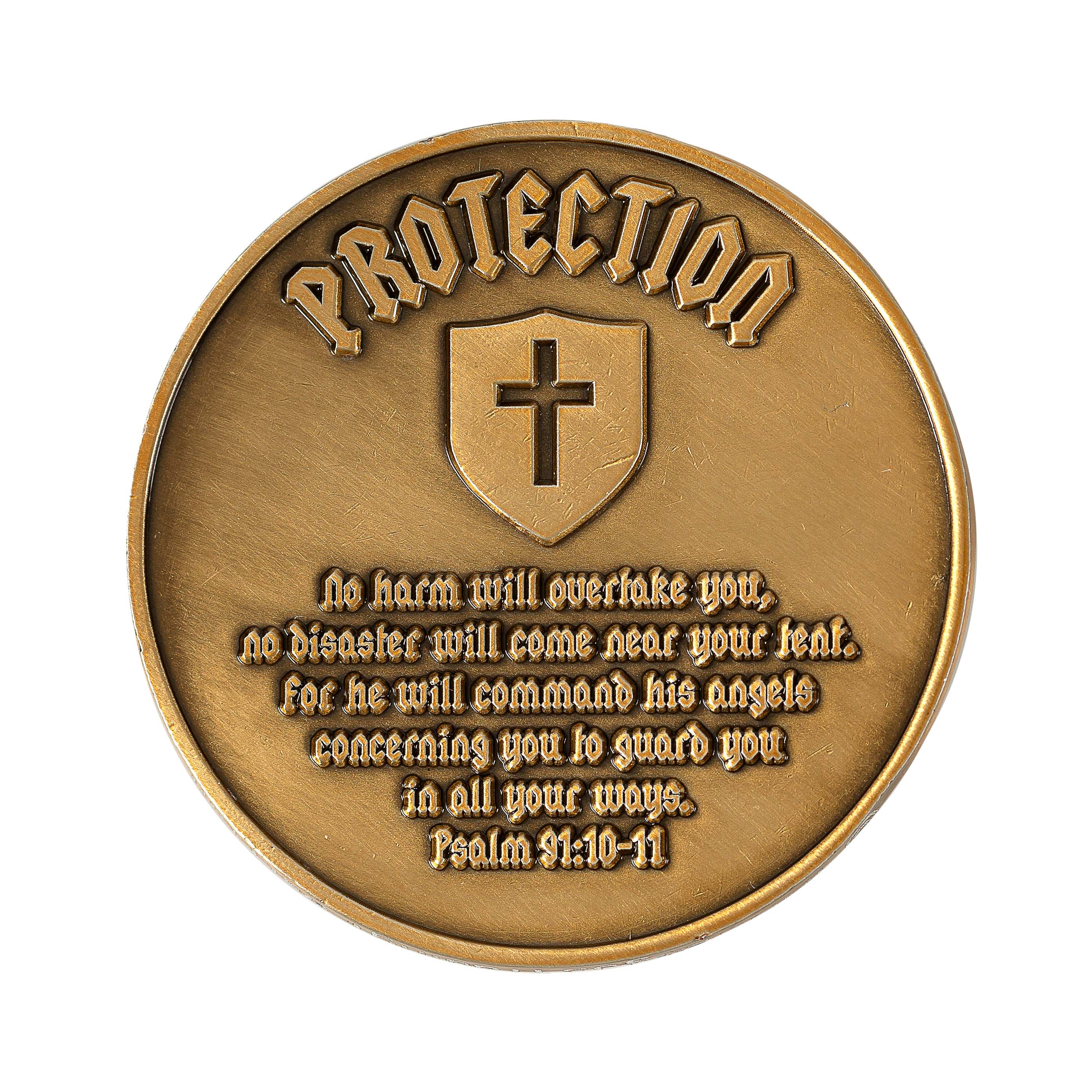 St. Michael Antique Gold-Plated Pocket Coin - Image 2