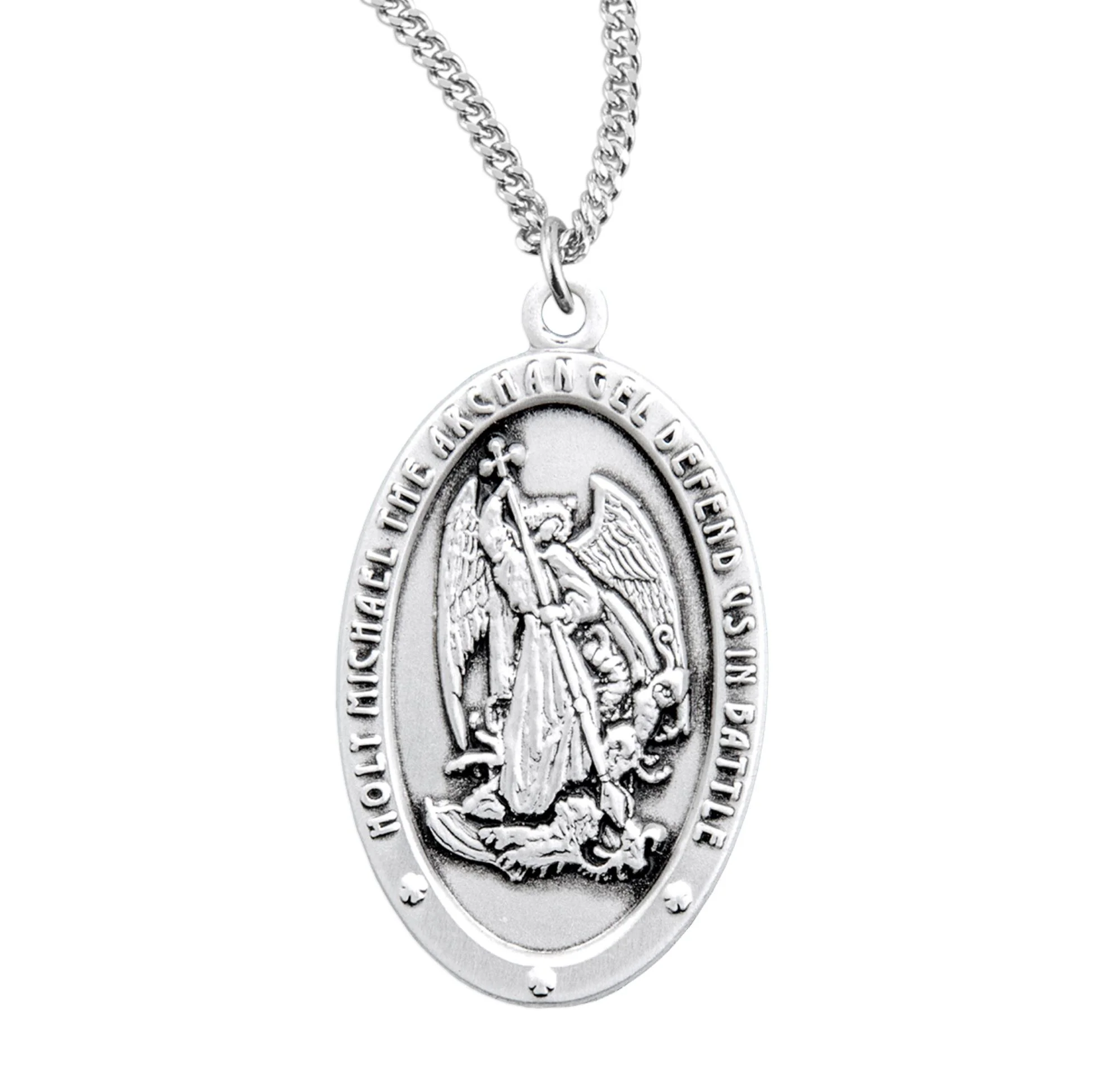 St. Michael Archangel Sterling Medal Necklace