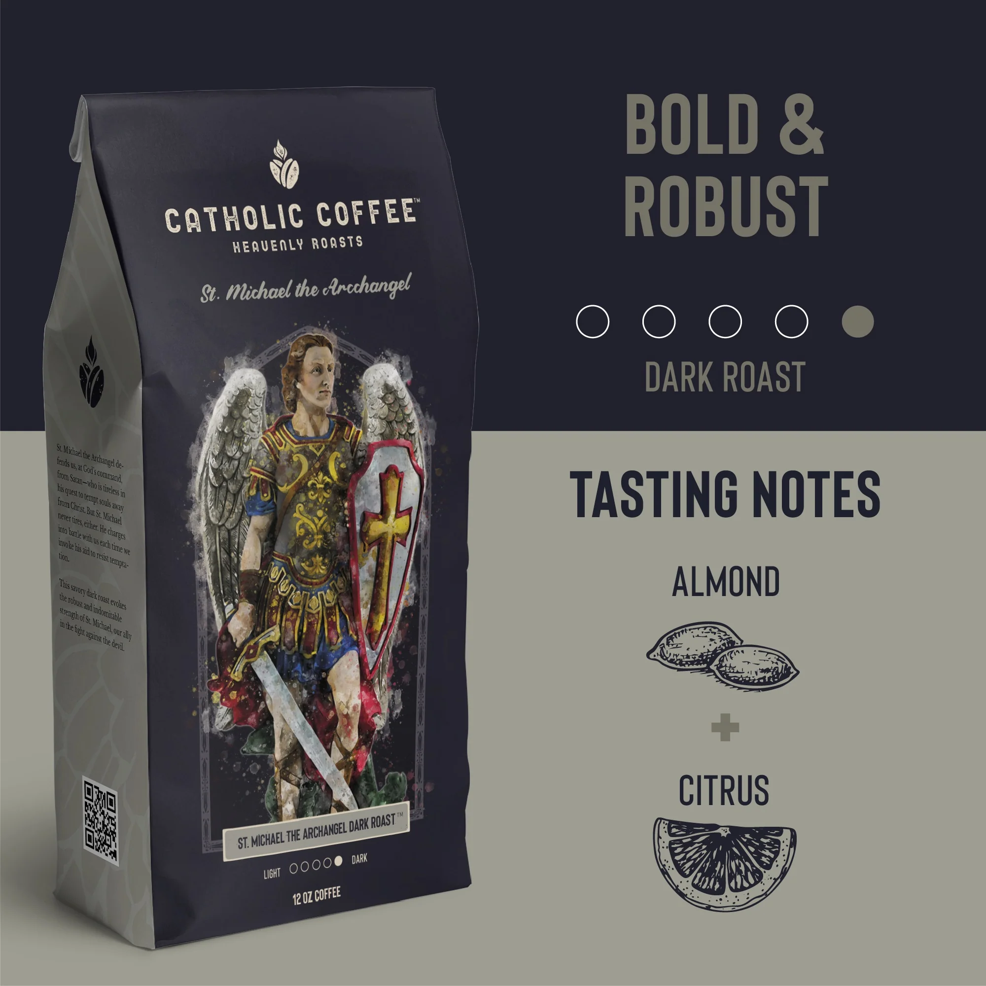 St. Michael Dark Roast Coffee - 12 oz. Bag - Image 3