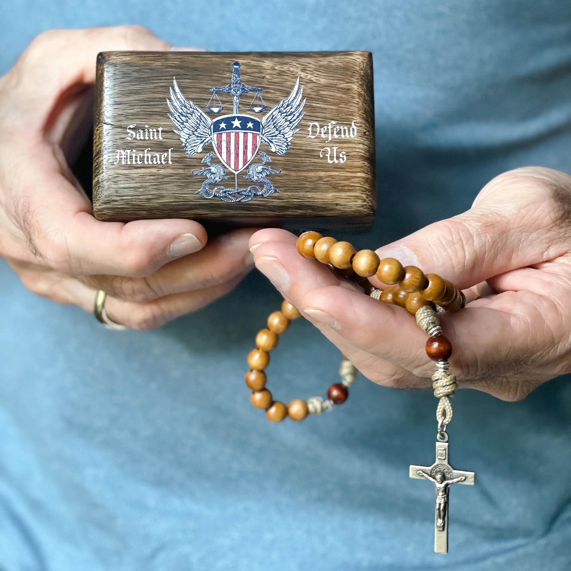 St. Michael Defend Us Rosary Box - Image 2