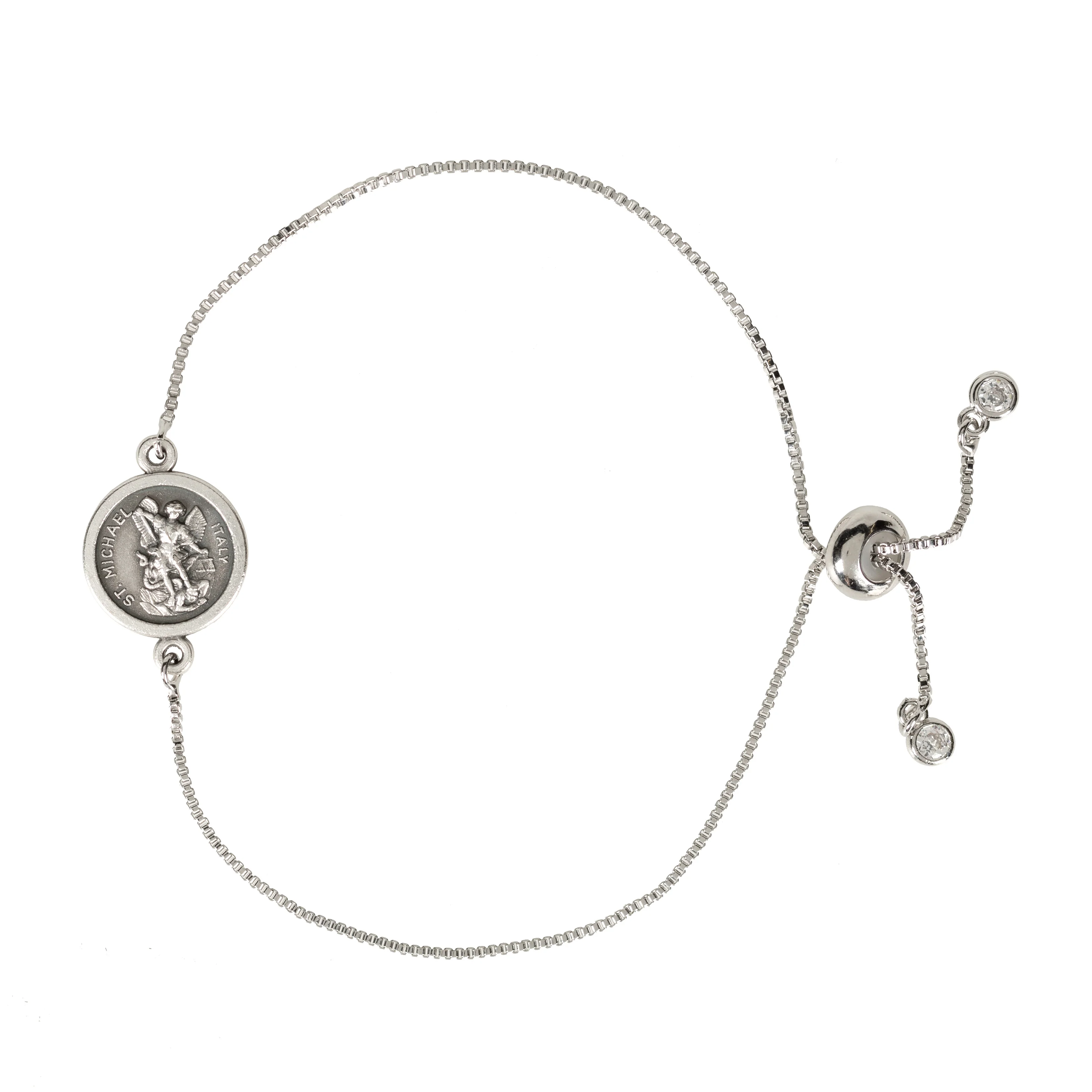 St. Michael & Guardian Angel Box Chain Bracelet - Image 2