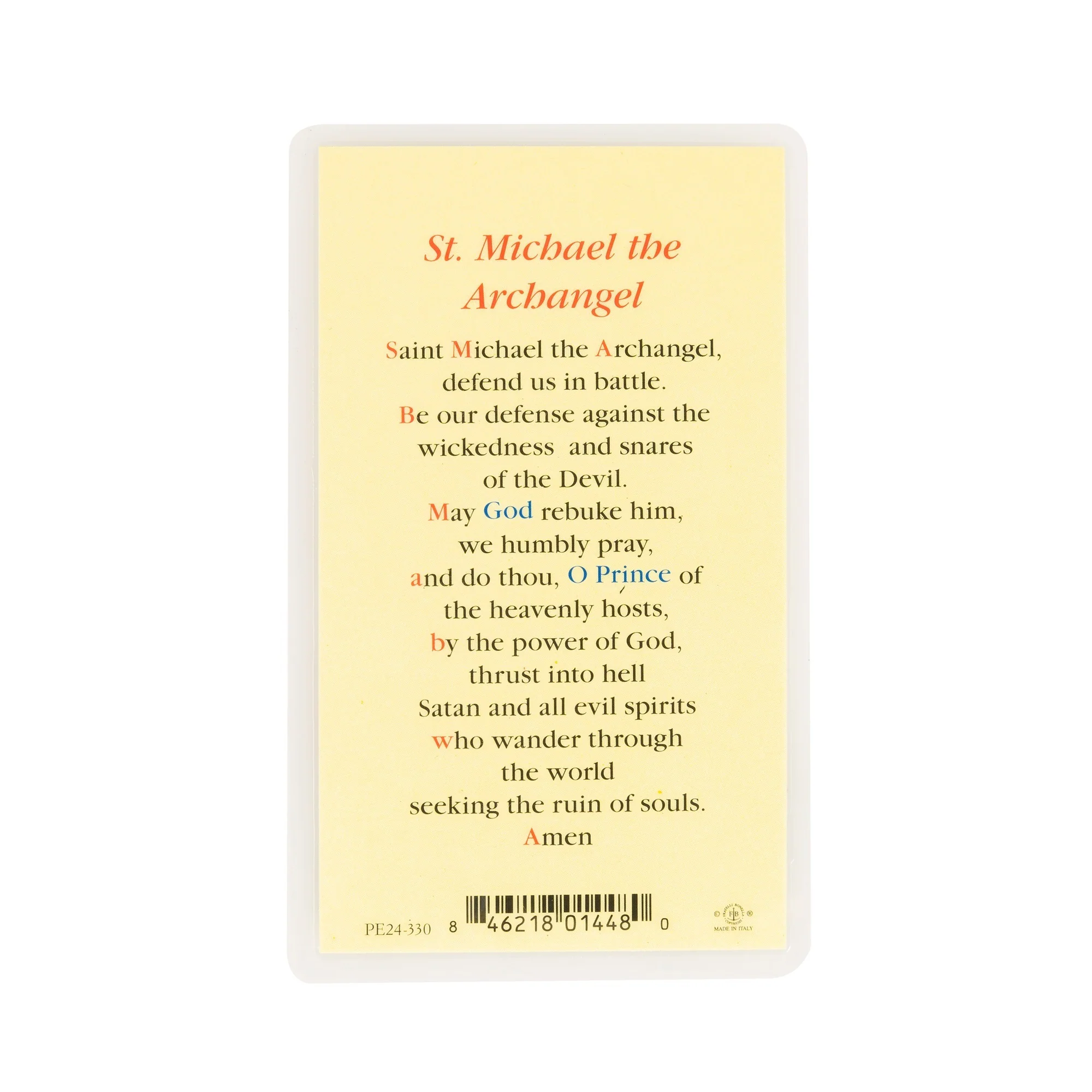 St. Michael Holy Card - Laminated Prayer Card - Image 2