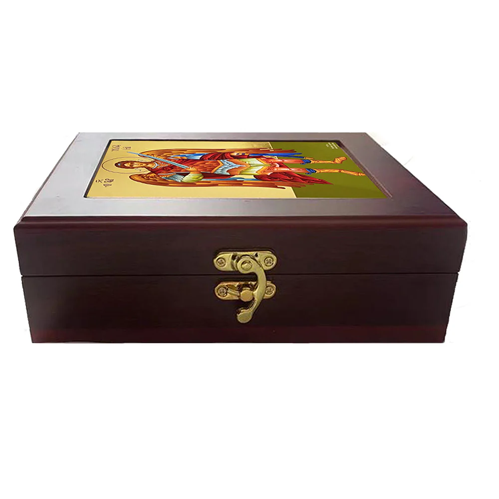 St. Michael Icon Ornate Rosary or Keepsake Box - Image 4