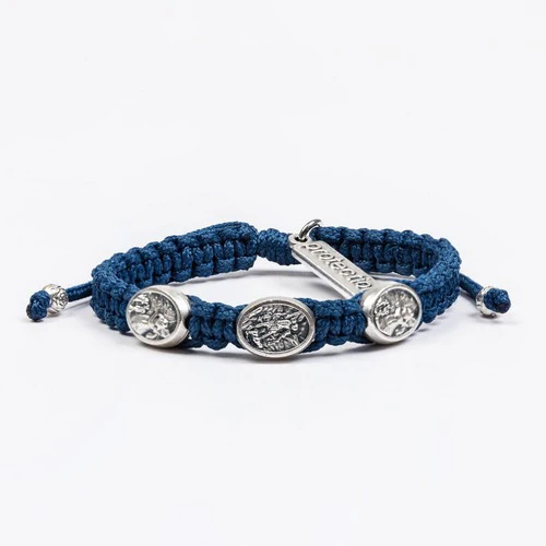 St. Michael Kids Navy and Silver Bracelet