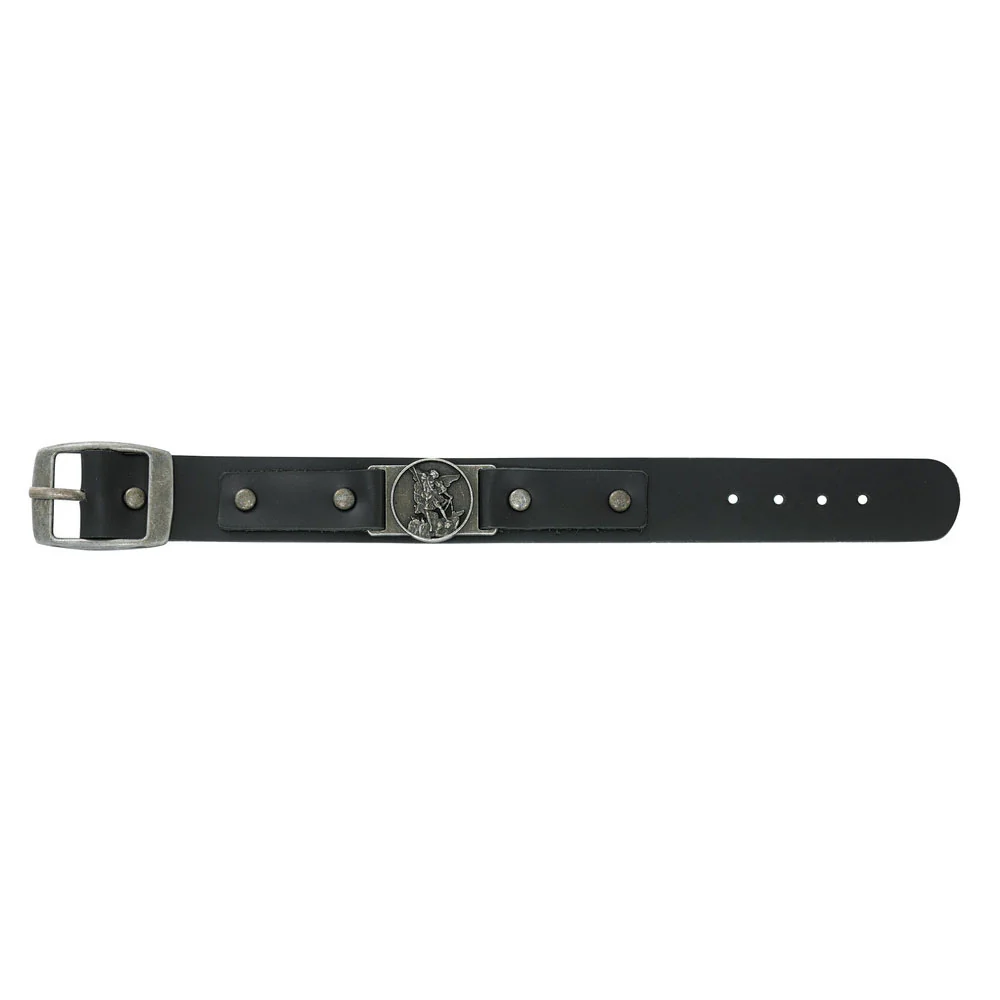 St. Michael Leather Bracelet