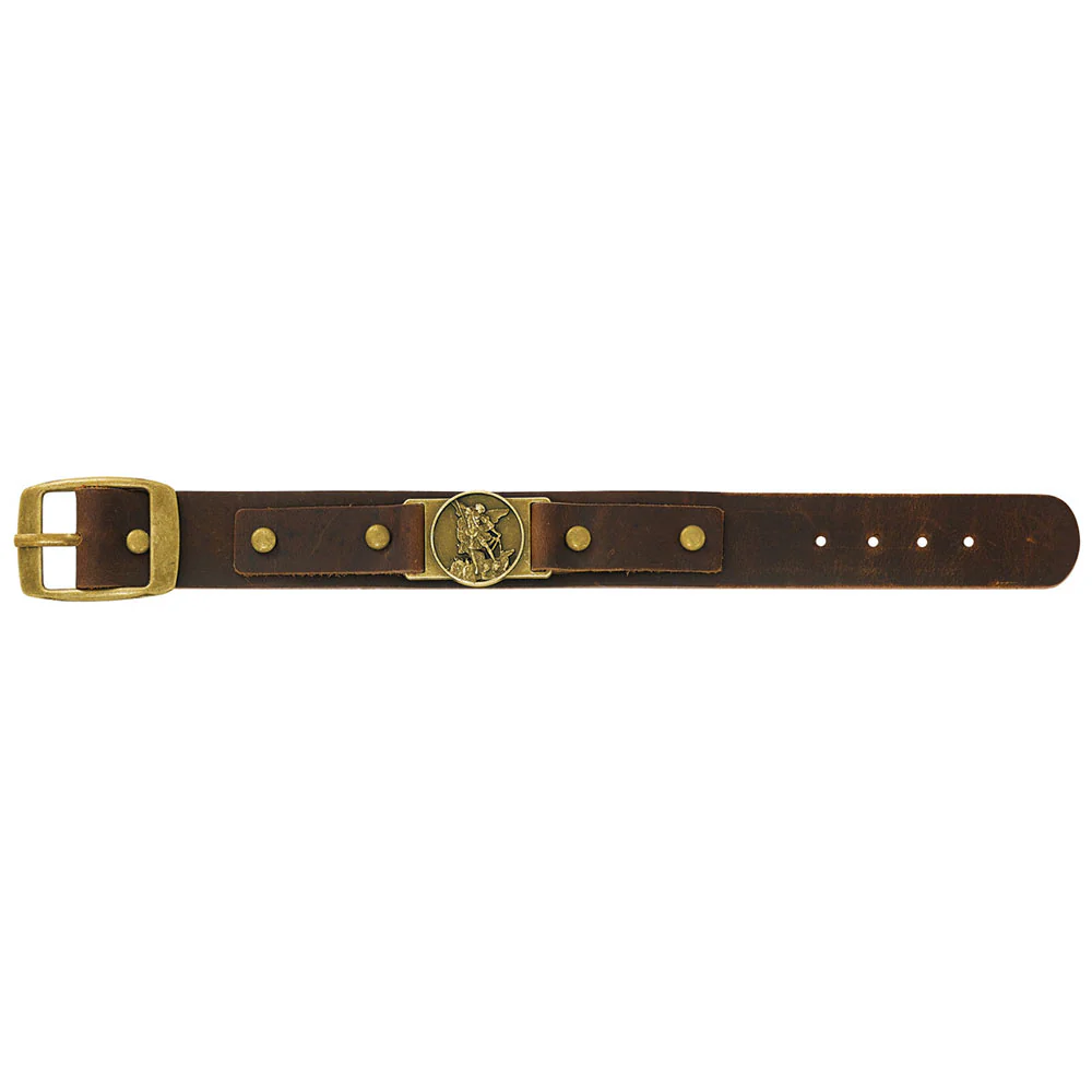 St. Michael Leather Bracelet - Image 2