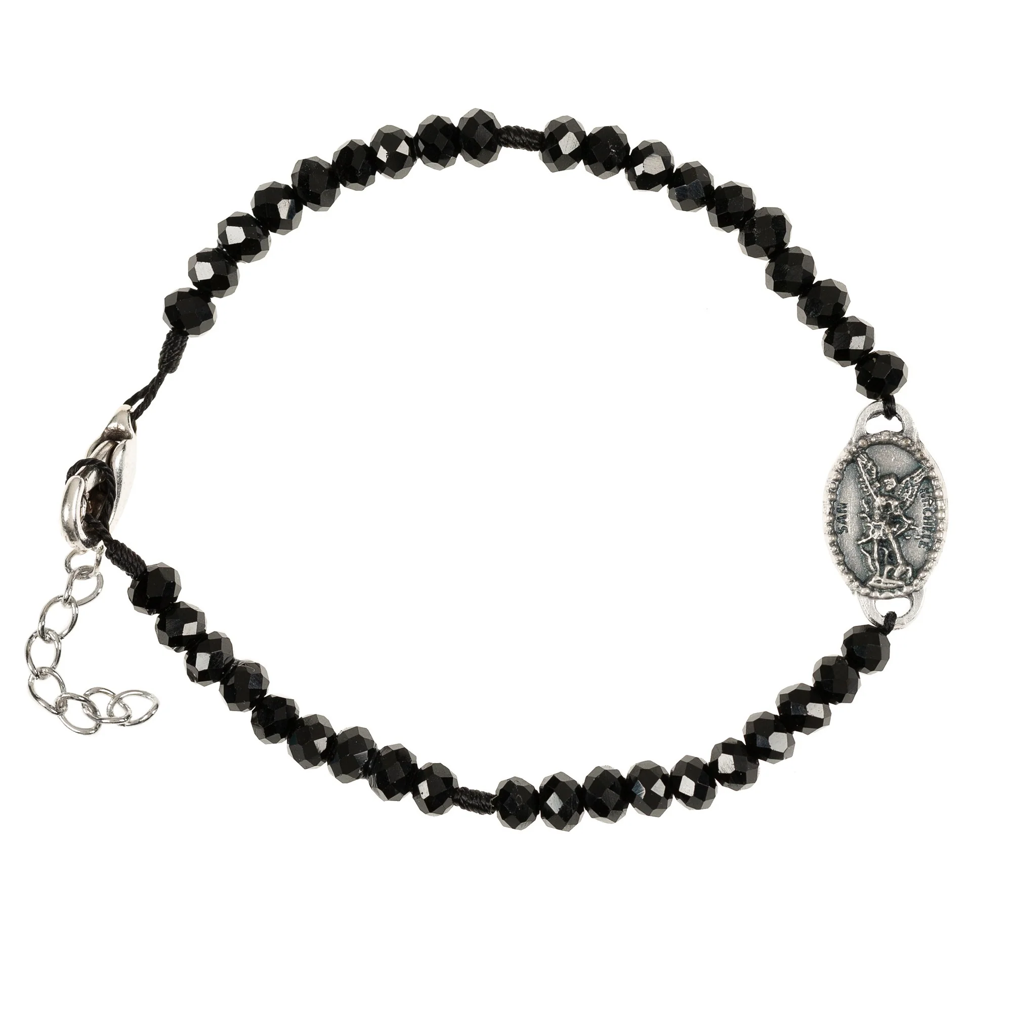 St. Michael & Mary Magdalene Black Crystal Bracelet - Image 2