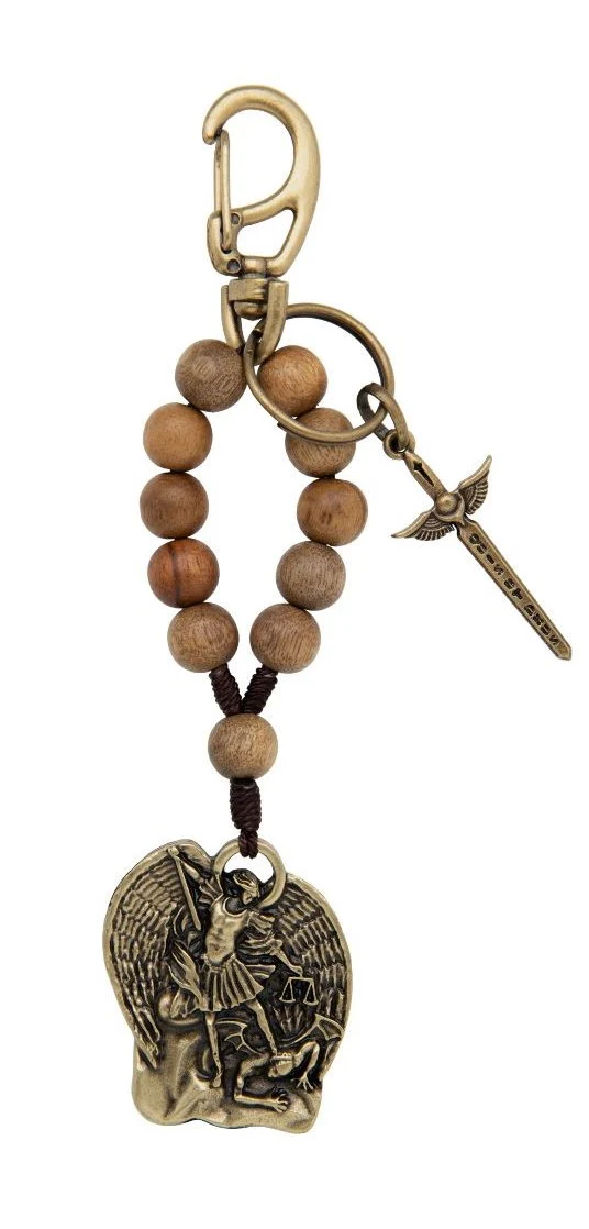 St. Michael Medal & Sword Rosary Key Chain