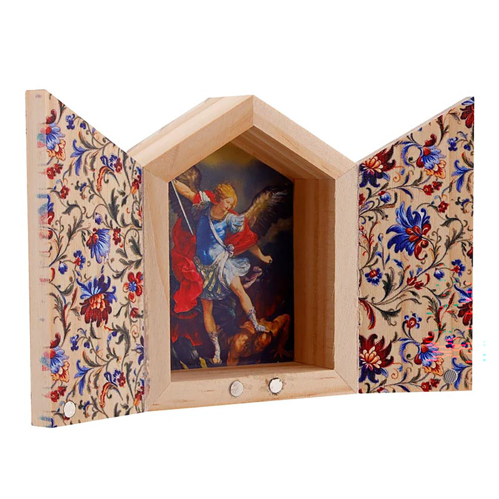 St. Michael Miniature Wooden Triptych - Image 3