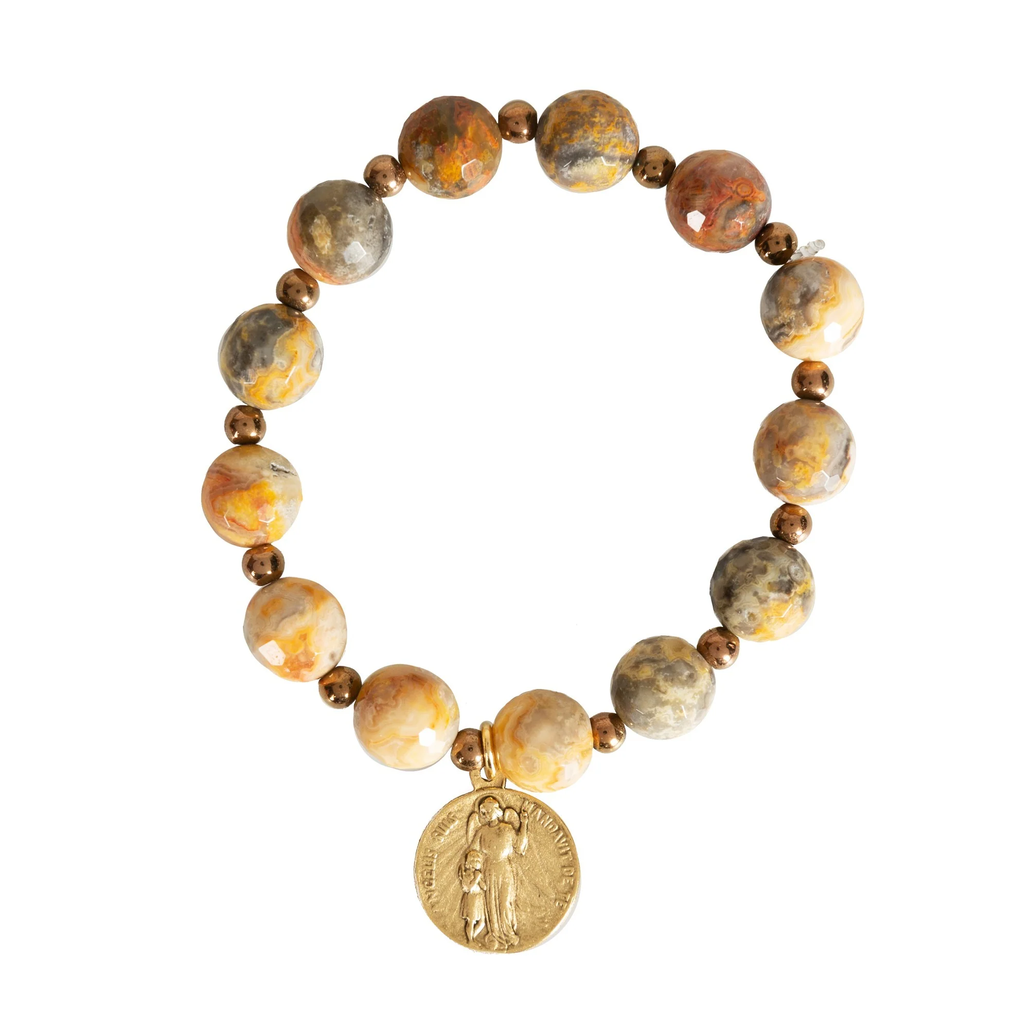 St. Michael Natural Agate Bracelet - Image 2