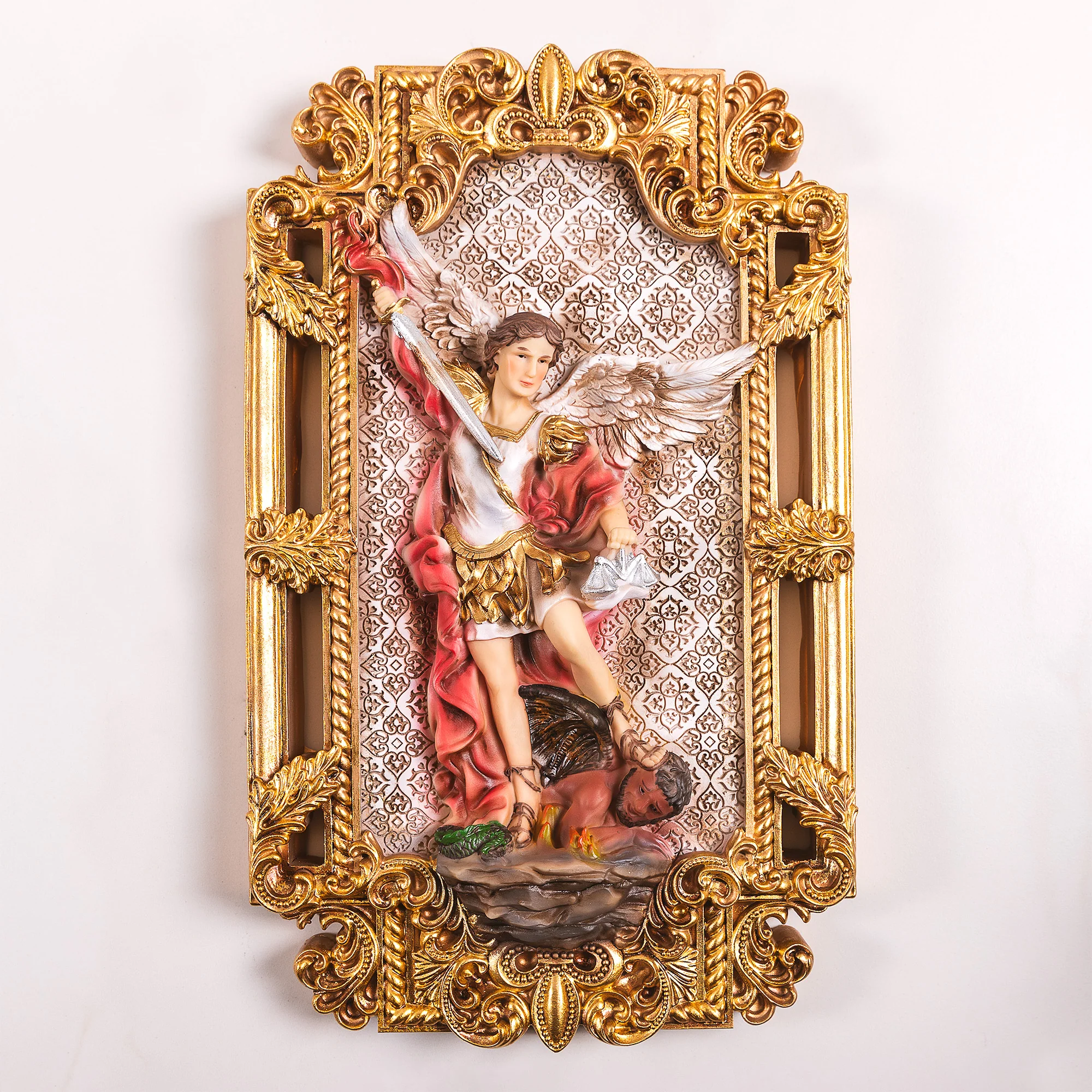 St. Michael Ornate Medallion Wall Plaque