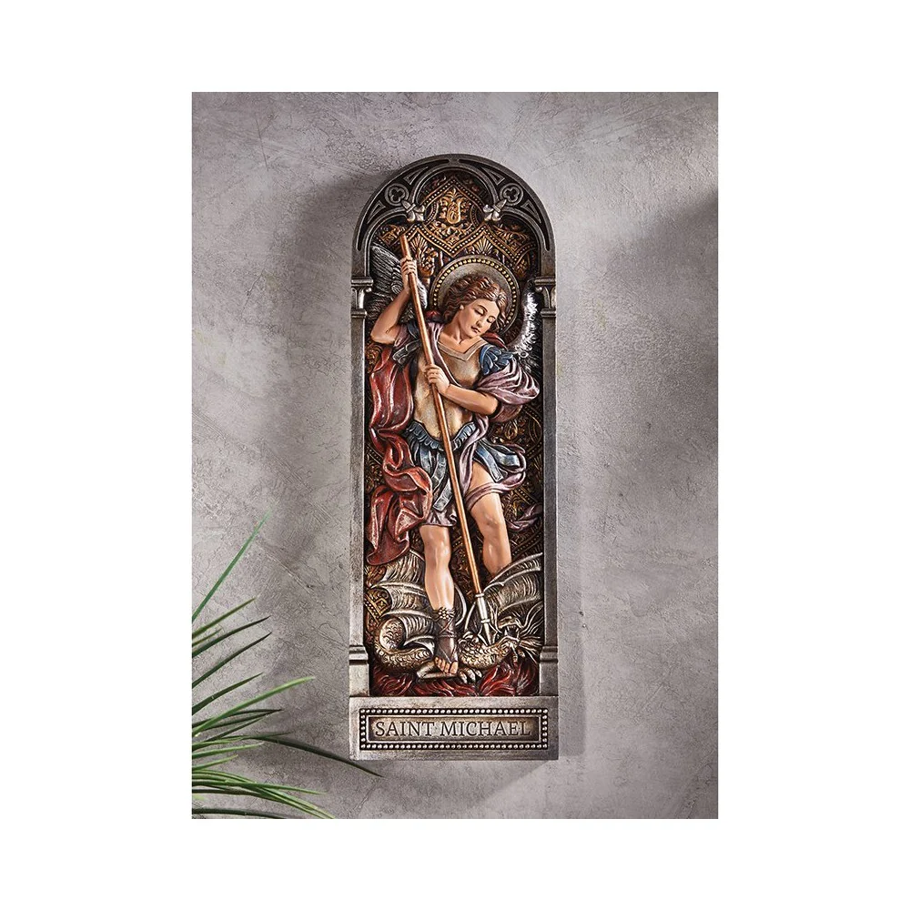 St. Michael Plaque, 12" - Image 3