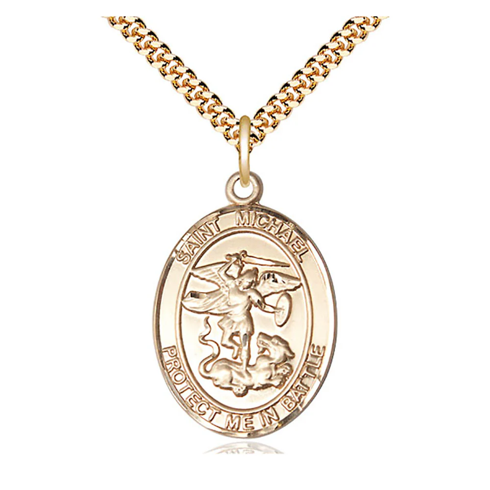 St. Michael Protect Me Necklace with 24" Chain - Image 2