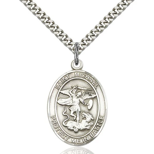 St. Michael Protect Me Necklace with 24" Chain - Image 3