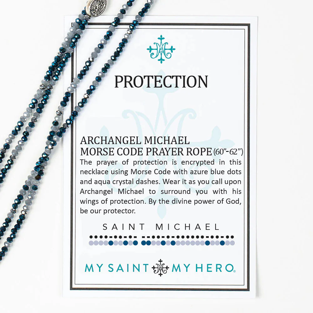 St. Michael Protection Morse Code Prayer Rope Necklace - Image 4