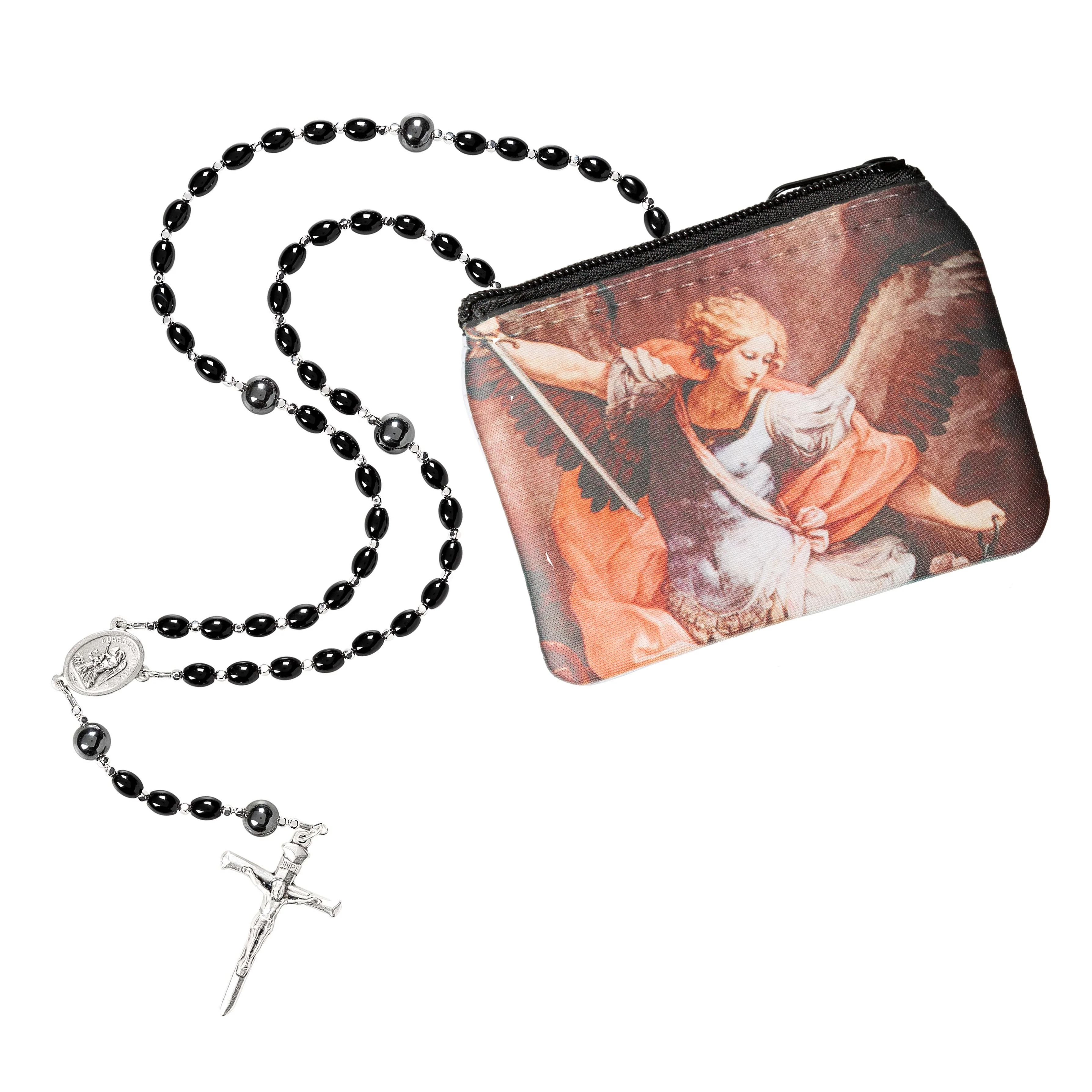St Michael Rosary and Pouch Set - Image 2