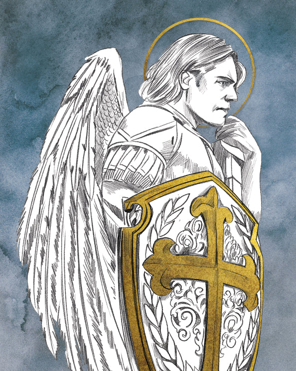 St. Michael Serviam Warrior Print - 11" x 14"