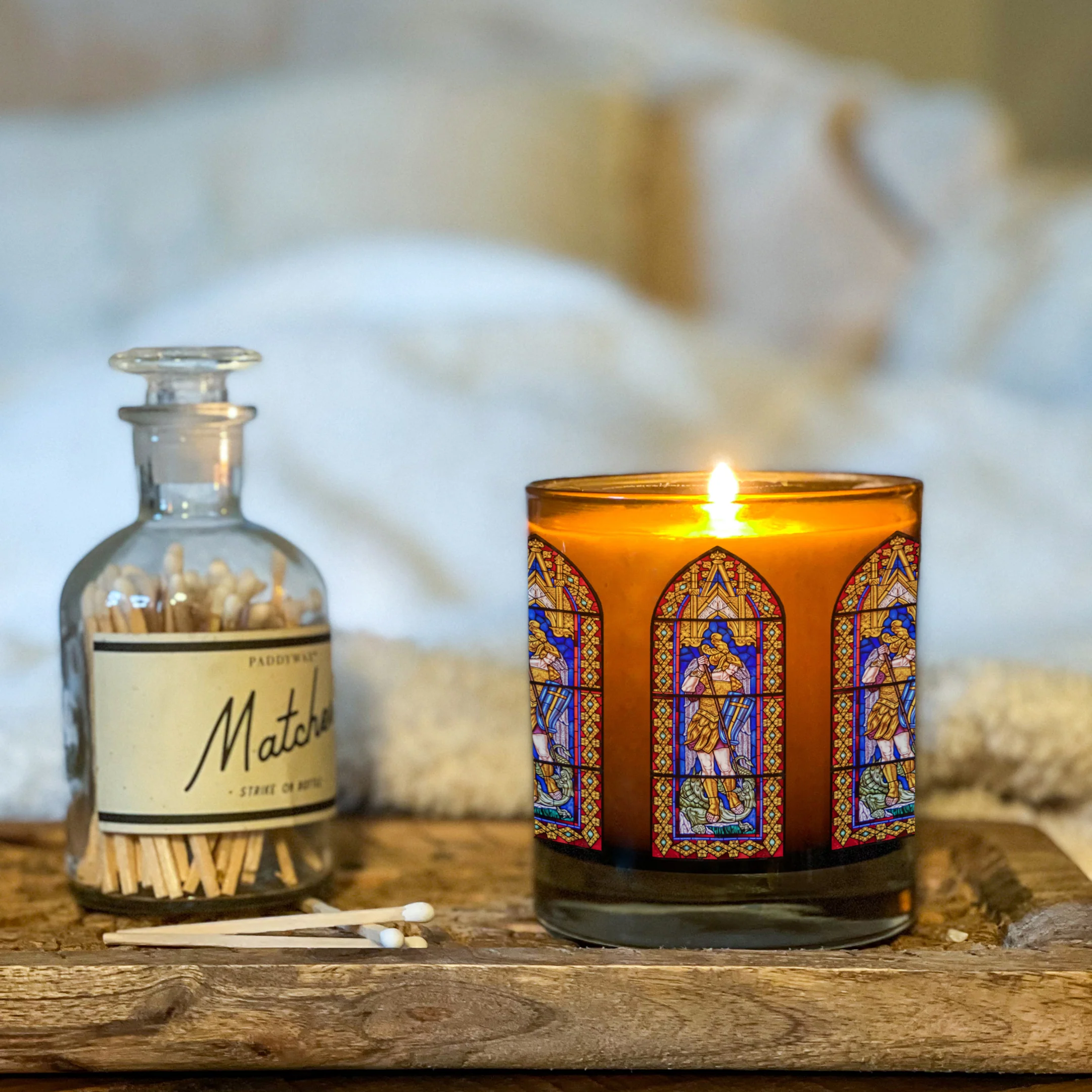 St. Michael Stained Glass Candle