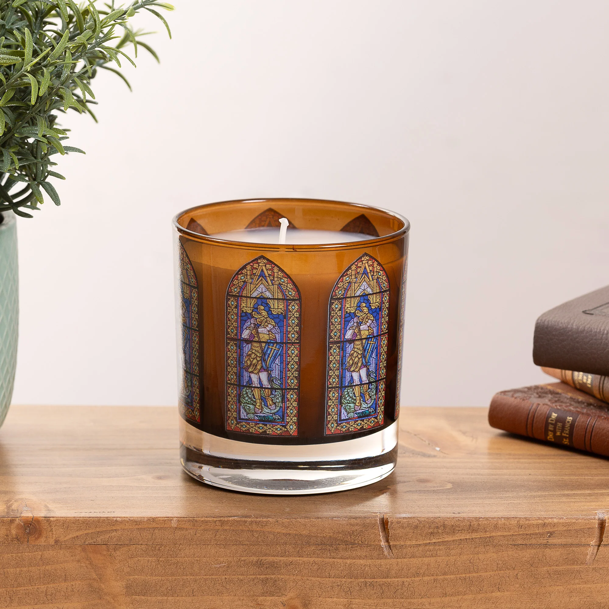 St. Michael Stained Glass Candle - Image 2