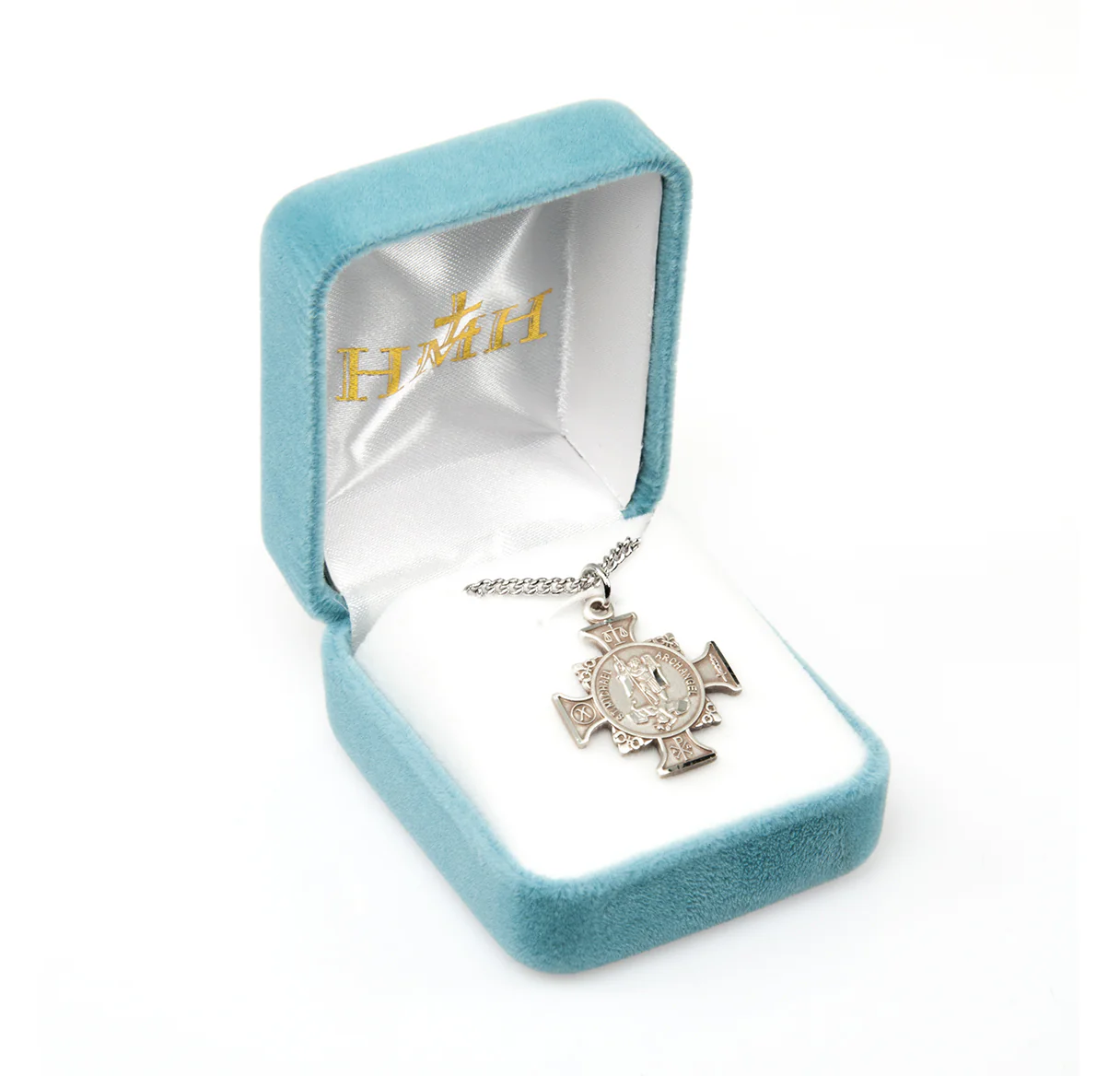 St. Michael Sterling Silver Maltese Cross Necklace - Image 4