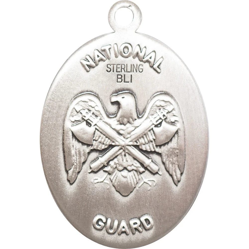 St. Michael Sterling Silver Oval Military Necklaces - 24" - Image 9