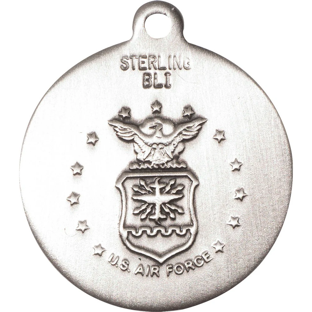 St. Michael Sterling Silver Round Military Necklaces - 24"