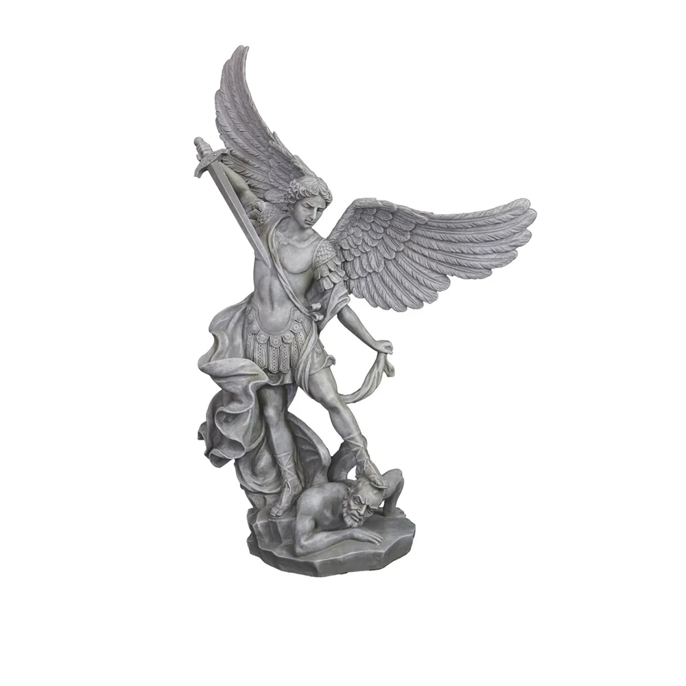St. Michael Stone Finish Statue - 14.5"