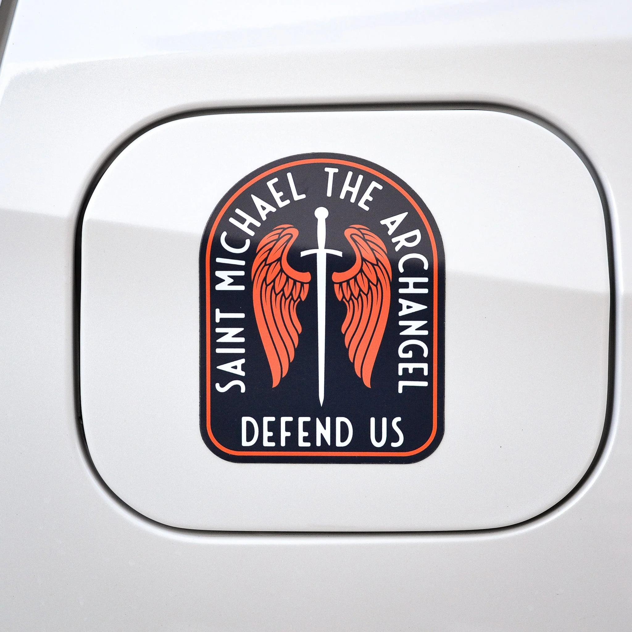 St. Michael Sword & Shield Catholic Car Magnet - Image 2