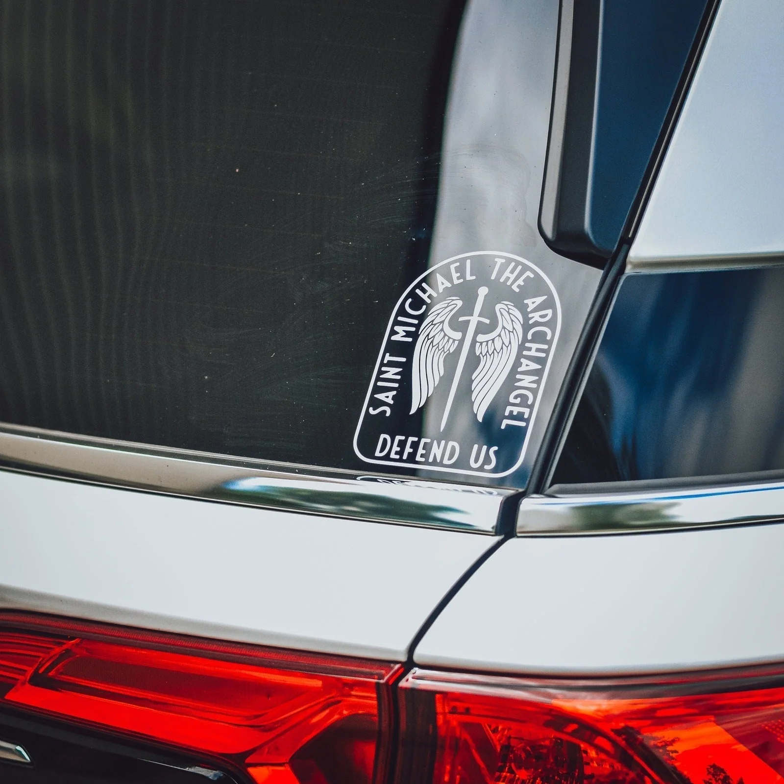 St. Michael Sword & Shield Vinyl Sticker - Image 3
