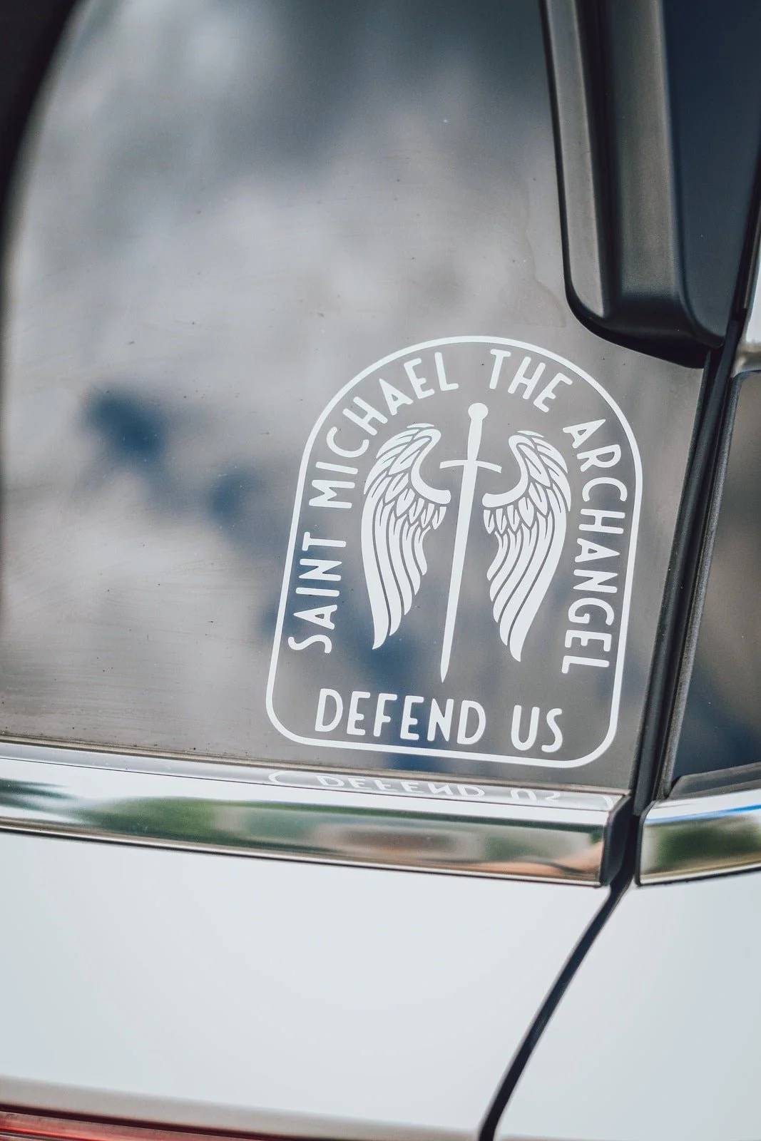 St. Michael Sword & Shield Vinyl Sticker - Image 5