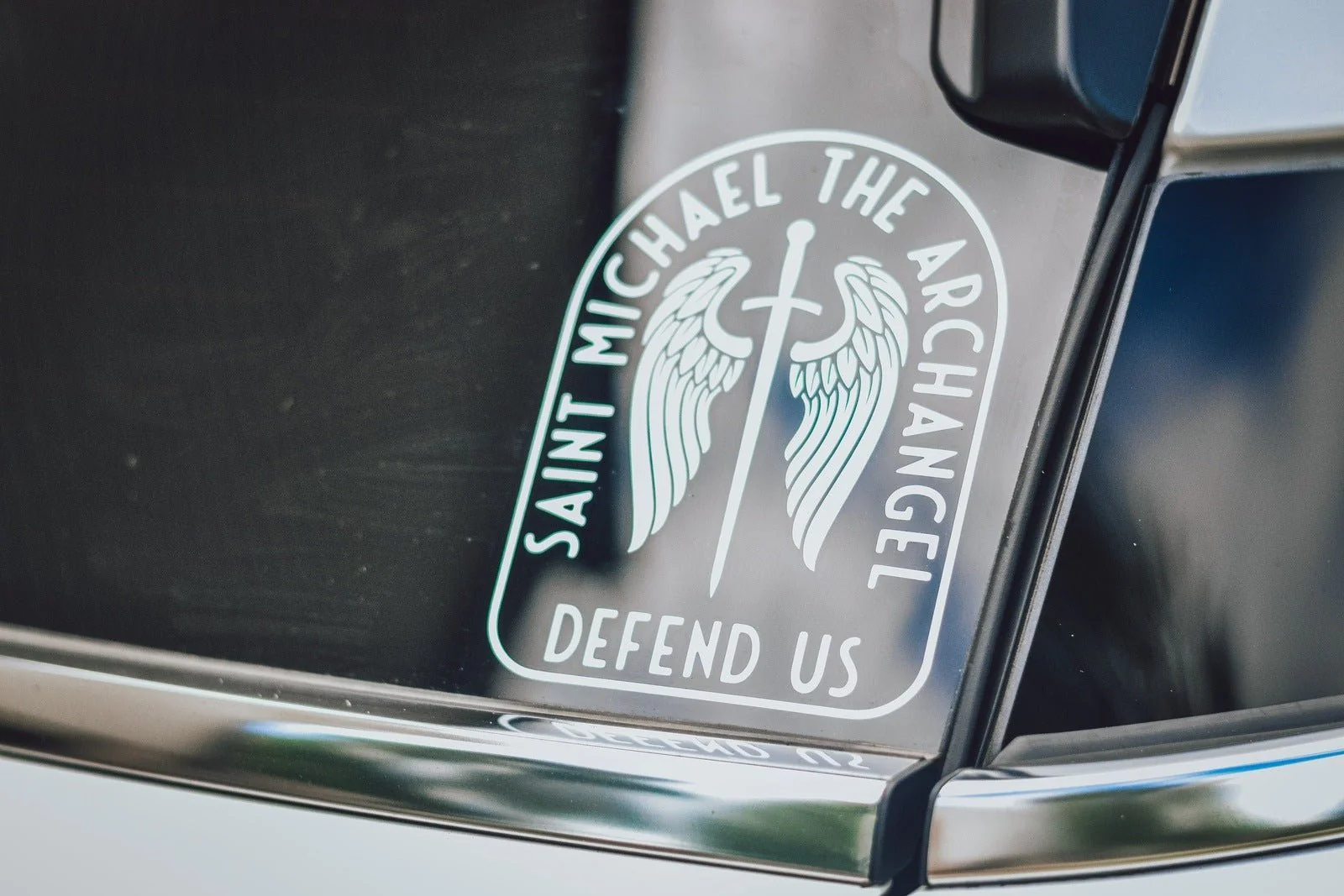 St. Michael Sword & Shield Vinyl Sticker - Image 6
