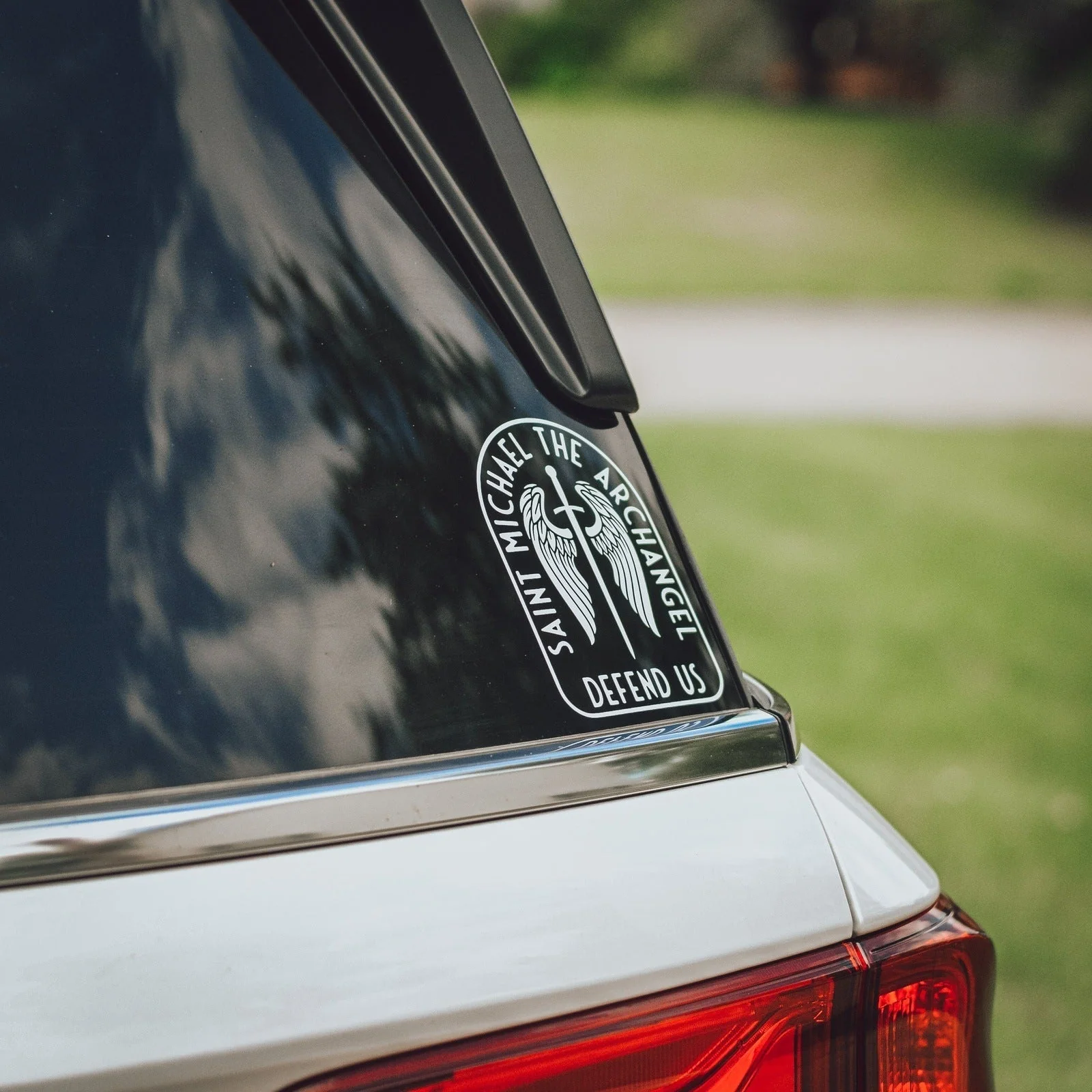 St. Michael Sword & Shield Vinyl Sticker - Image 8