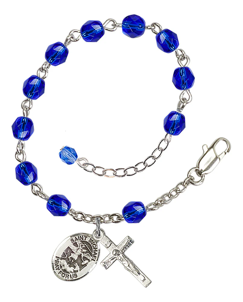St. Michael the Archangel Crystal Birthstone Rosary Bracelet - Multiple Birthstones - Image 10