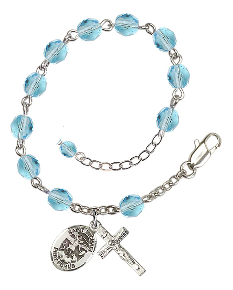 St. Michael the Archangel Crystal Birthstone Rosary Bracelet - Multiple Birthstones - Image 4