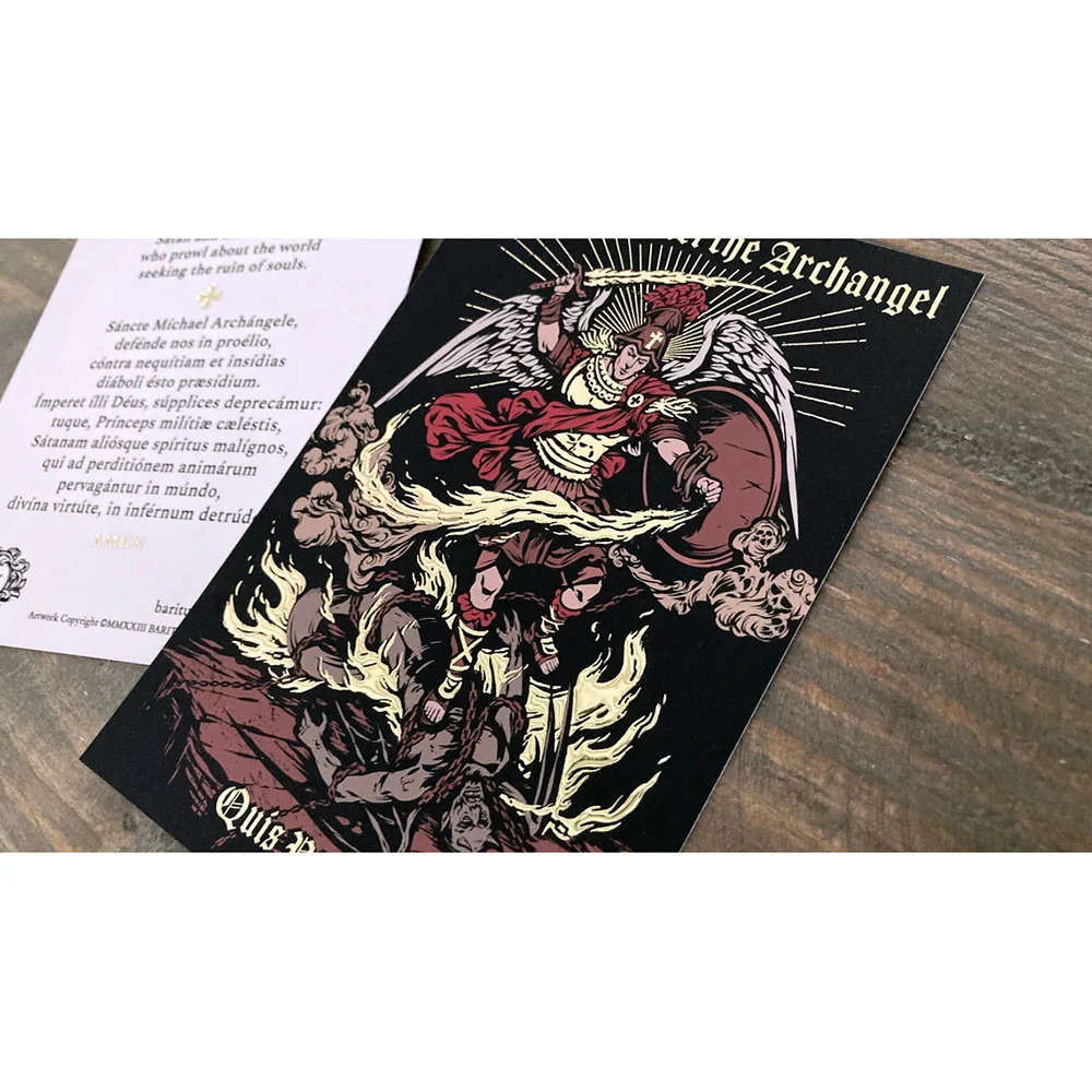St. Michael the Archangel Gold Foil Prayer Card - Image 2