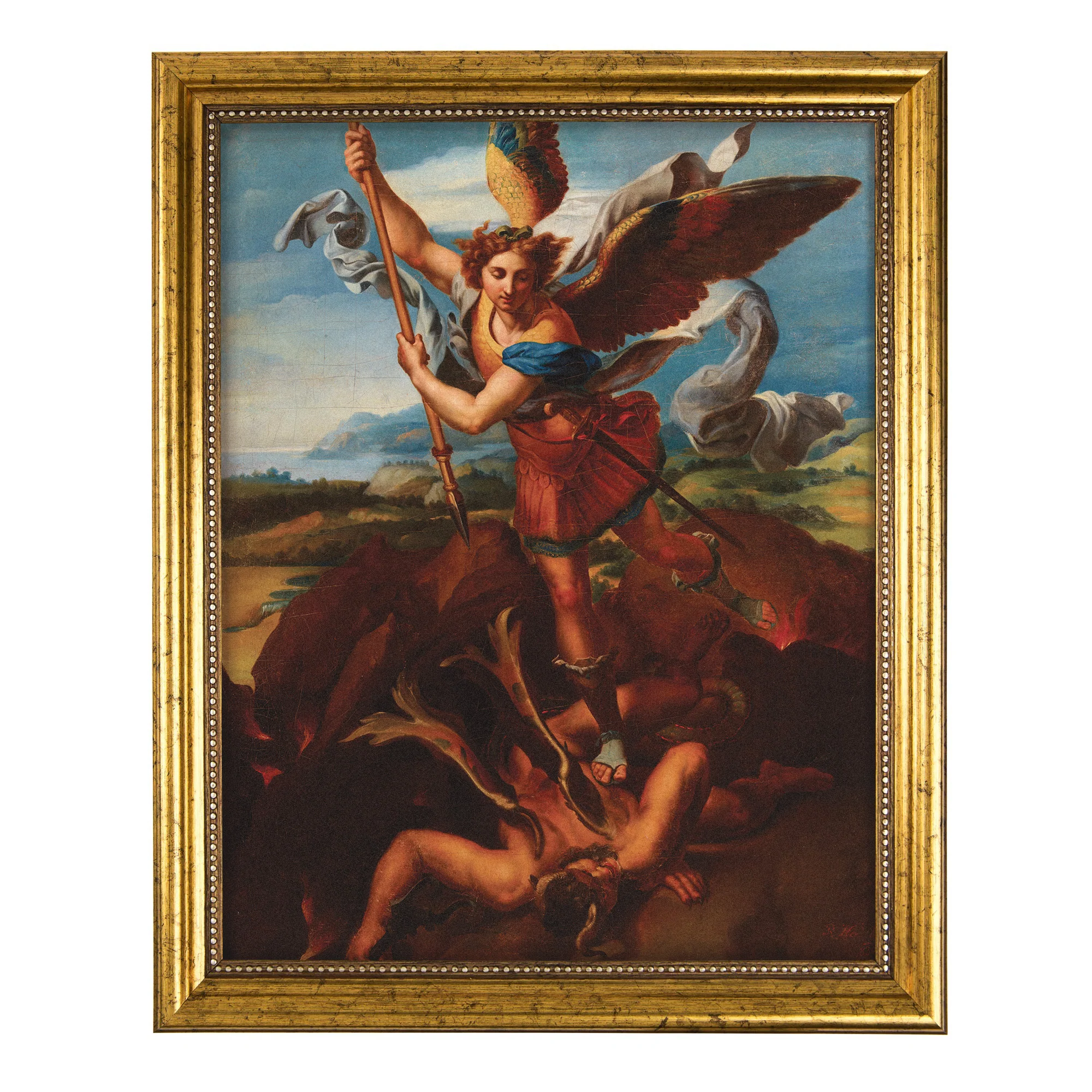 St. Michael the Archangel Gold Framed Print - Multiple Sizes