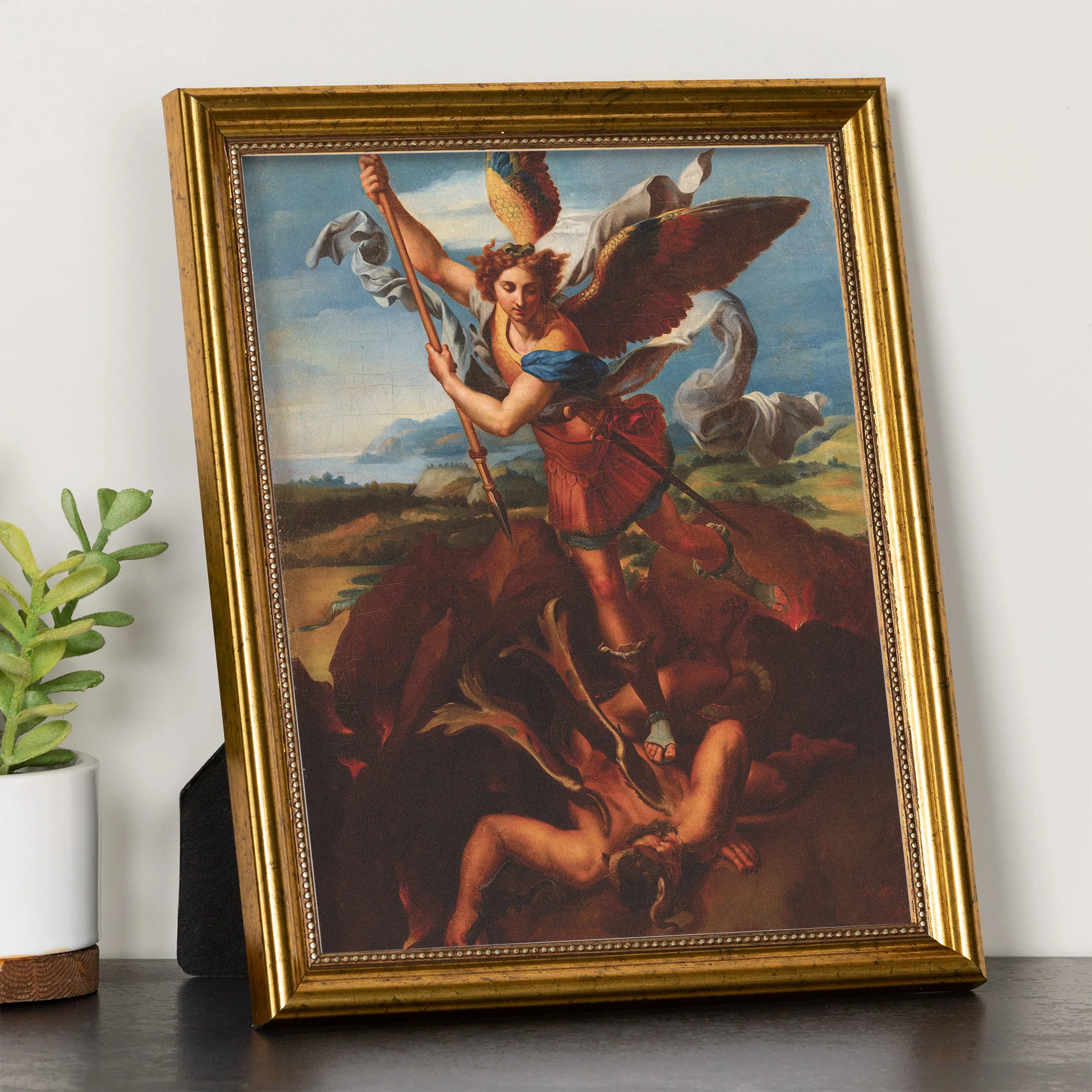 St. Michael the Archangel Gold Framed Print - Multiple Sizes - Image 2