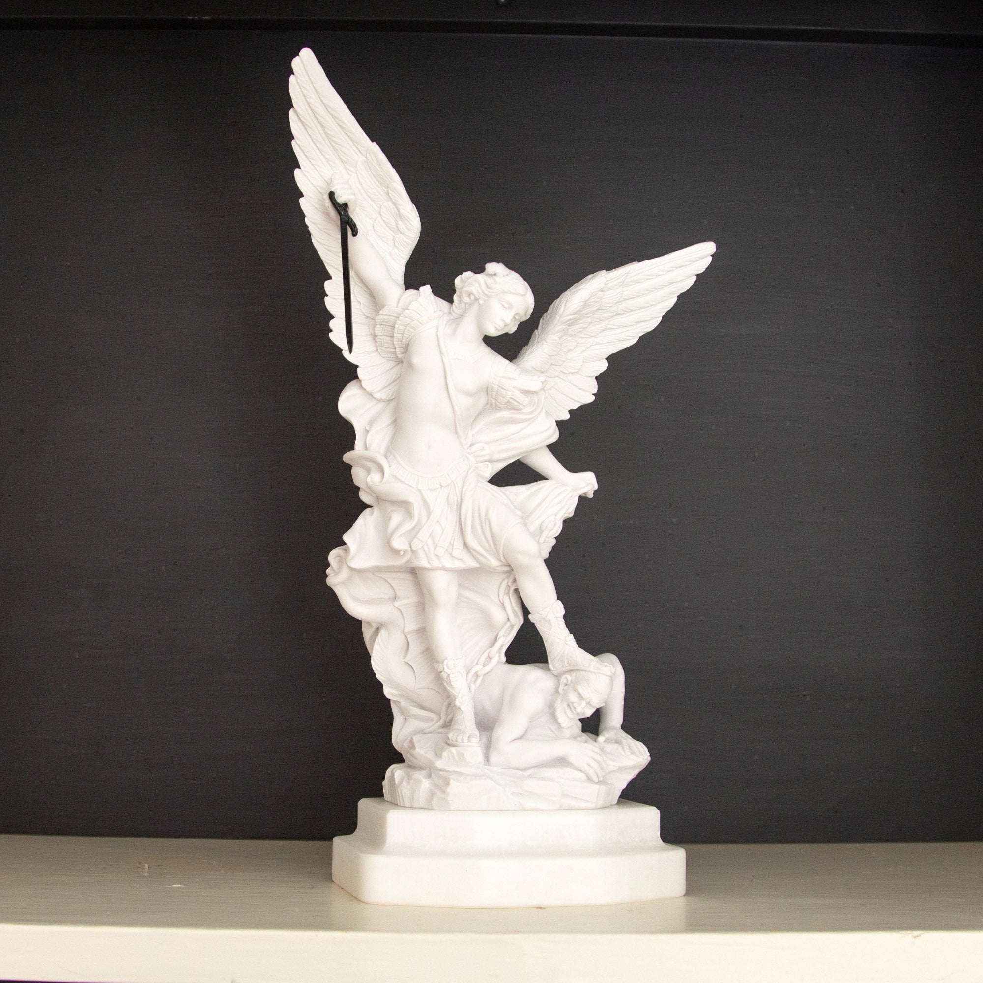 St. Michael the Archangel Italian Alabaster Statue - Image 4